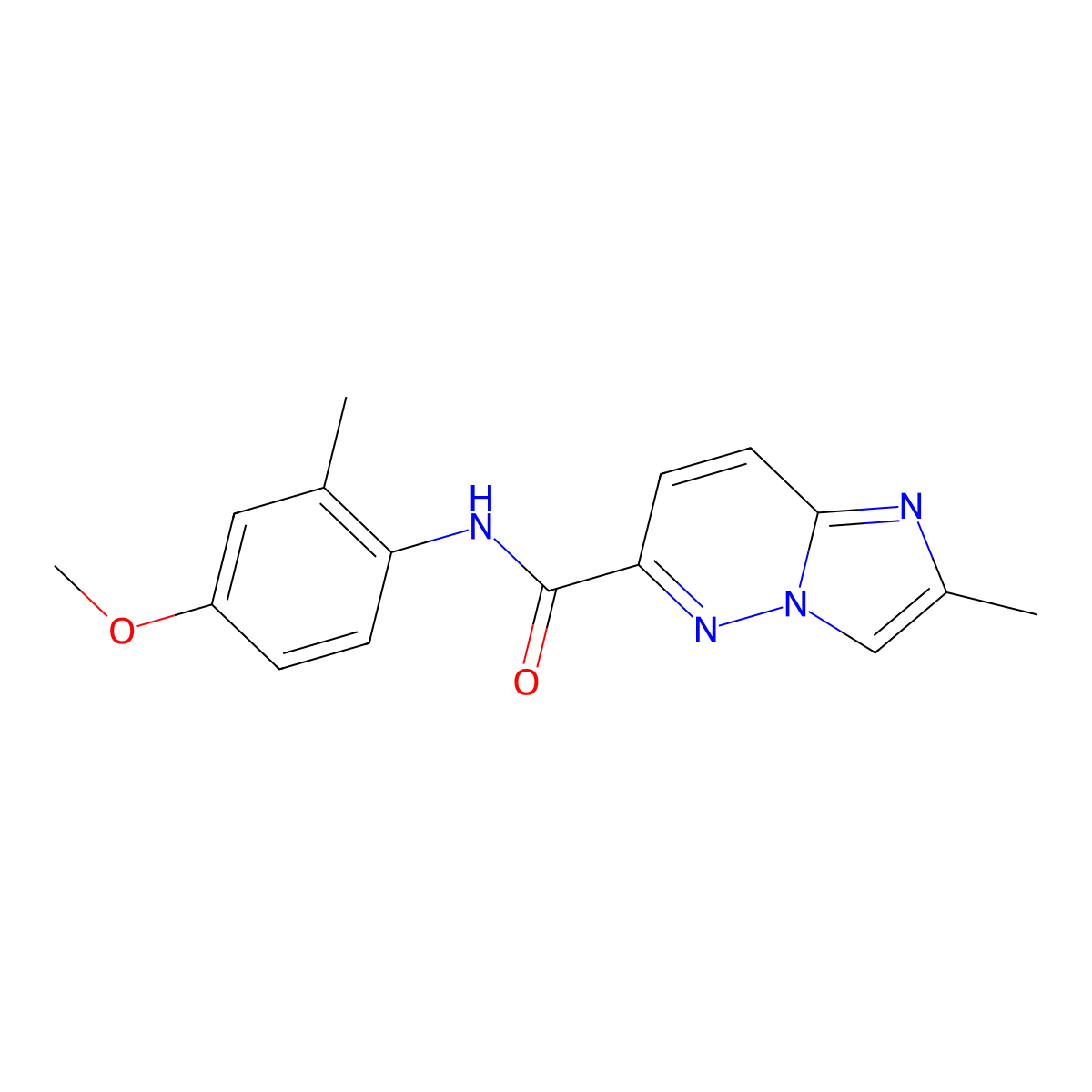 N-(4-methoxy-2-methylphenyl)-2-methylimidazo[1,2-b]pyridazine-6-carboxamide molecular structure, CAS 2640958-31-0