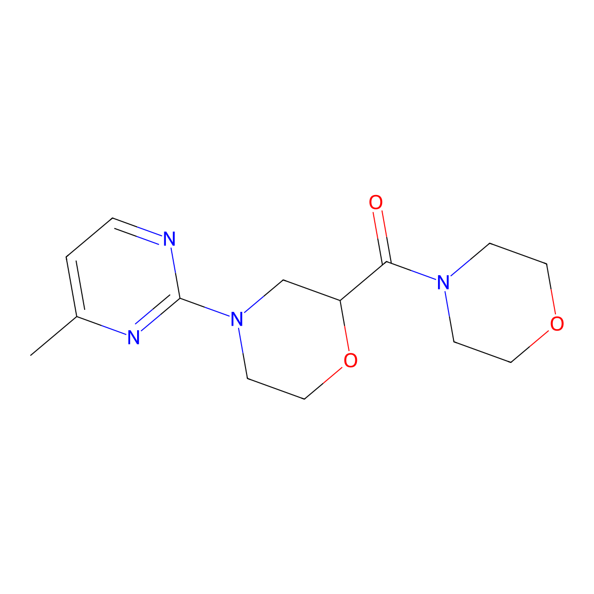 4-(4-Methylpyrimidin-2-yl)-2-(morpholine-4-carbonyl)morpholine molecular structure, CAS 2640958-37-6
