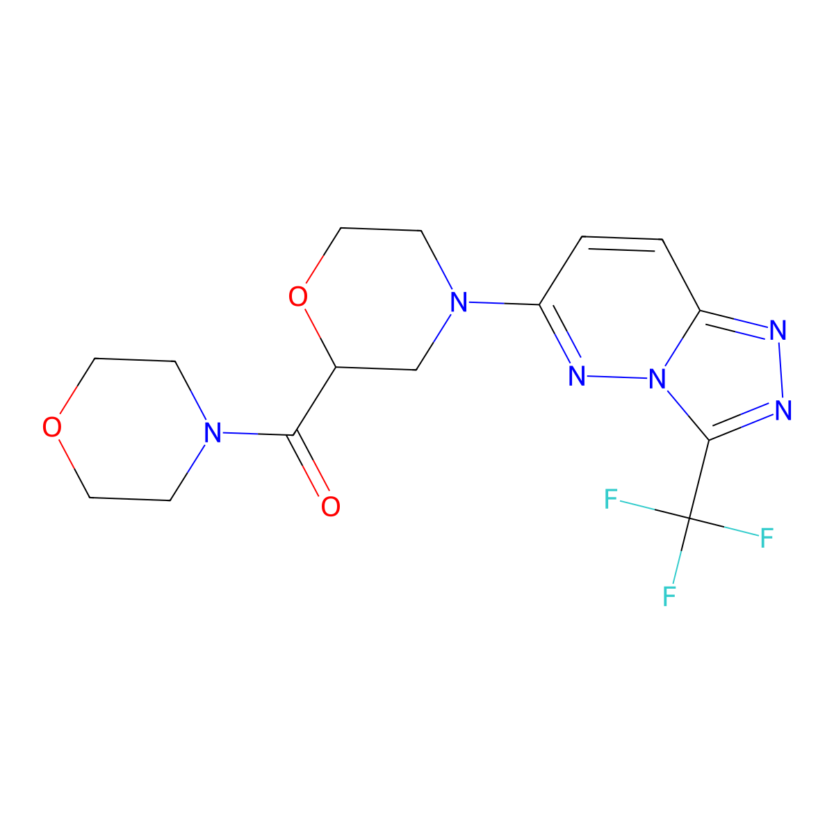 2-(Morpholine-4-carbonyl)-4-[3-(trifluoromethyl)-[1,2,4]triazolo[4,3-b]pyridazin-6-yl]morpholine molecular structure, CAS 2640958-48-9