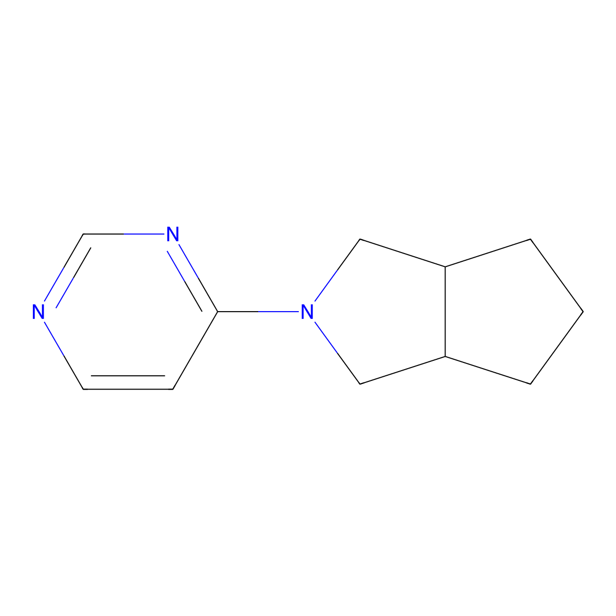 4-{Octahydrocyclopenta[c]pyrrol-2-yl}pyrimidine molecular structure, CAS 2640958-74-1