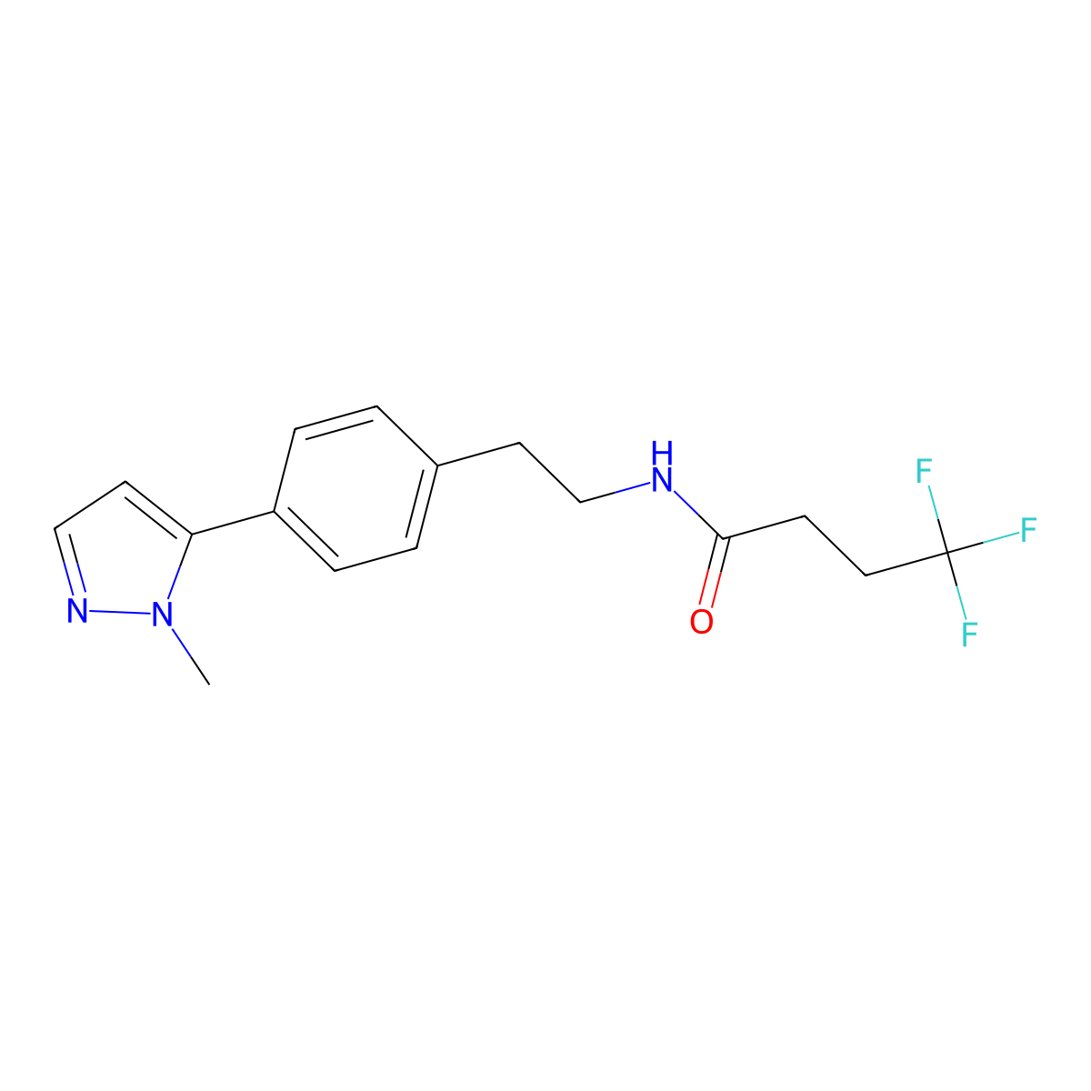 4,4,4-trifluoro-N-{2-[4-(1-methyl-1H-pyrazol-5-yl)phenyl]ethyl}butanamide molecular structure, CAS 2640958-75-2
