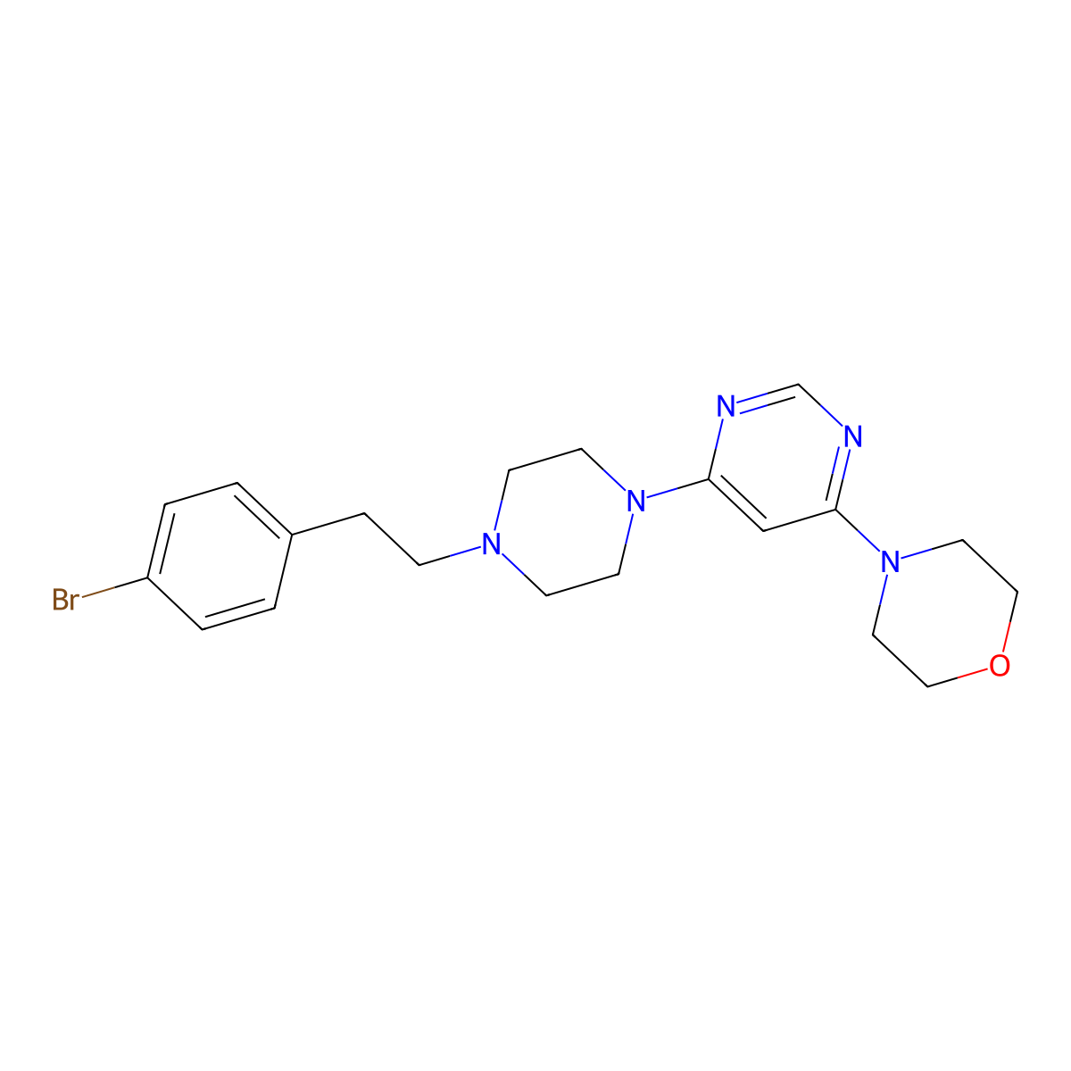 4-(6-{4-[2-(4-Bromophenyl)ethyl]piperazin-1-yl}pyrimidin-4-yl)morpholine molecular structure, CAS 2640958-78-5