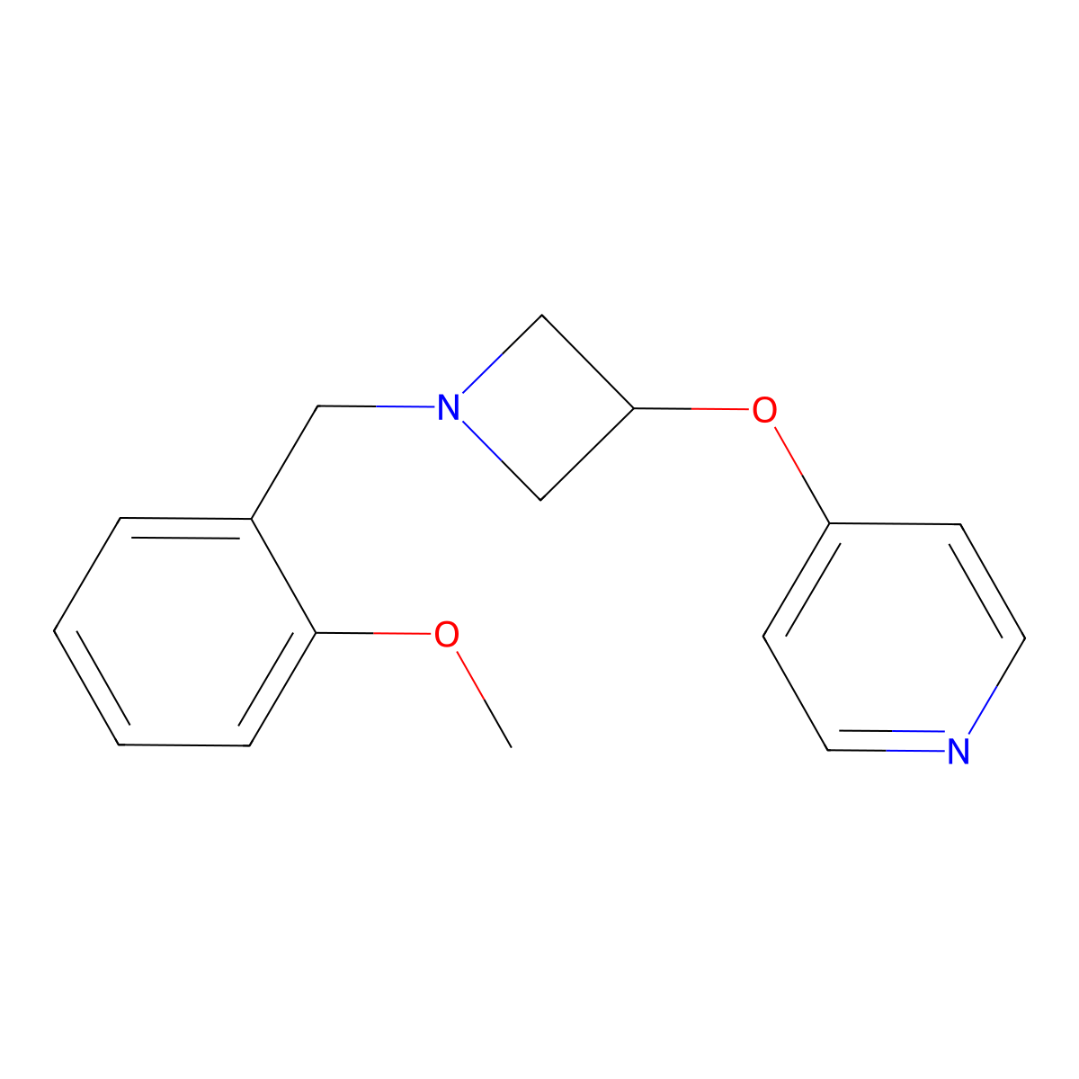 4-({1-[(2-Methoxyphenyl)methyl]azetidin-3-yl}oxy)pyridine molecular structure, CAS 2640958-79-6