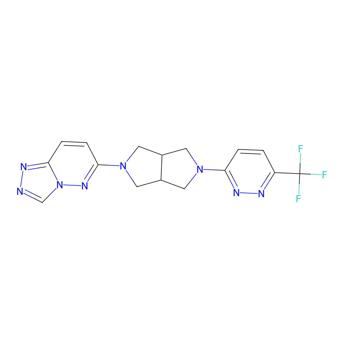 3-(5-{[1,2,4]Triazolo[4,3-b]pyridazin-6-yl}-octahydropyrrolo[3,4-c]pyrrol-2-yl)-6-(trifluoromethyl)pyridazine molecular structure, CAS 2640958-87-6