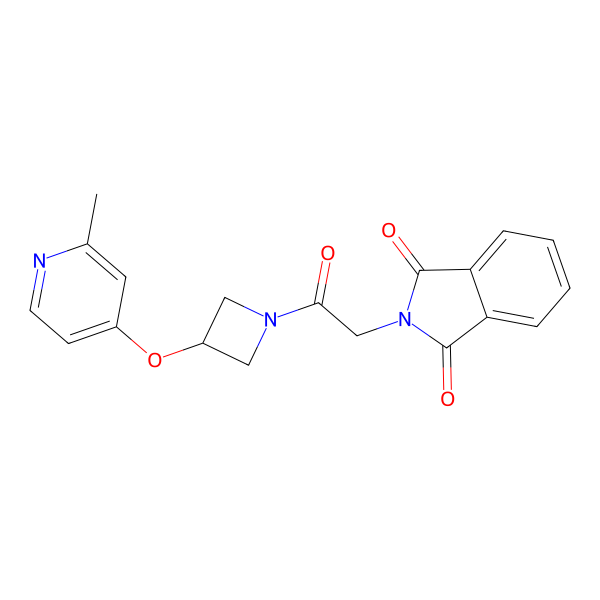 2-(2-{3-[(2-methylpyridin-4-yl)oxy]azetidin-1-yl}-2-oxoethyl)-2,3-dihydro-1H-isoindole-1,3-dione molecular structure, CAS 2640958-99-0