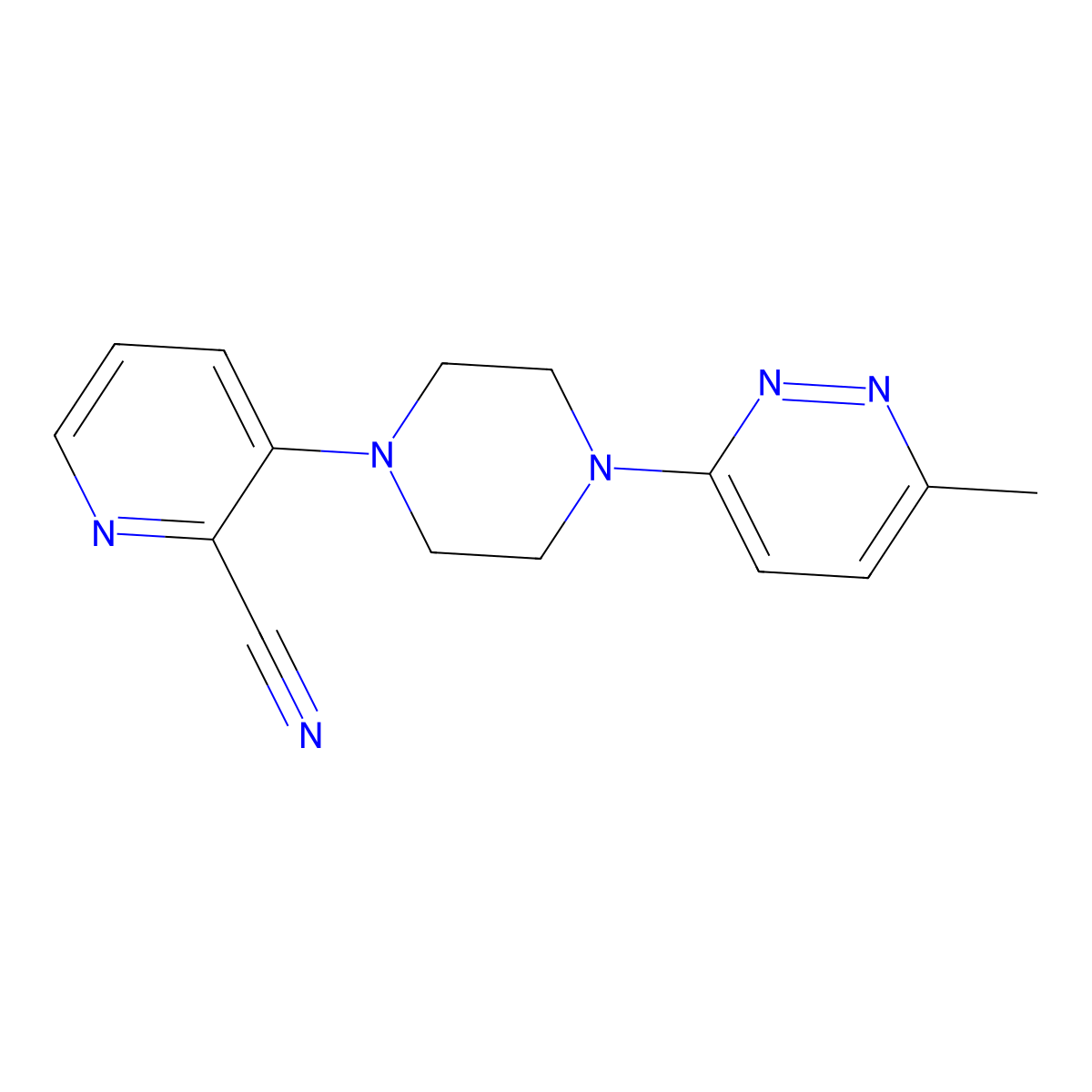 3-[4-(6-Methylpyridazin-3-yl)piperazin-1-yl]pyridine-2-carbonitrile molecular structure, CAS 2640959-16-4