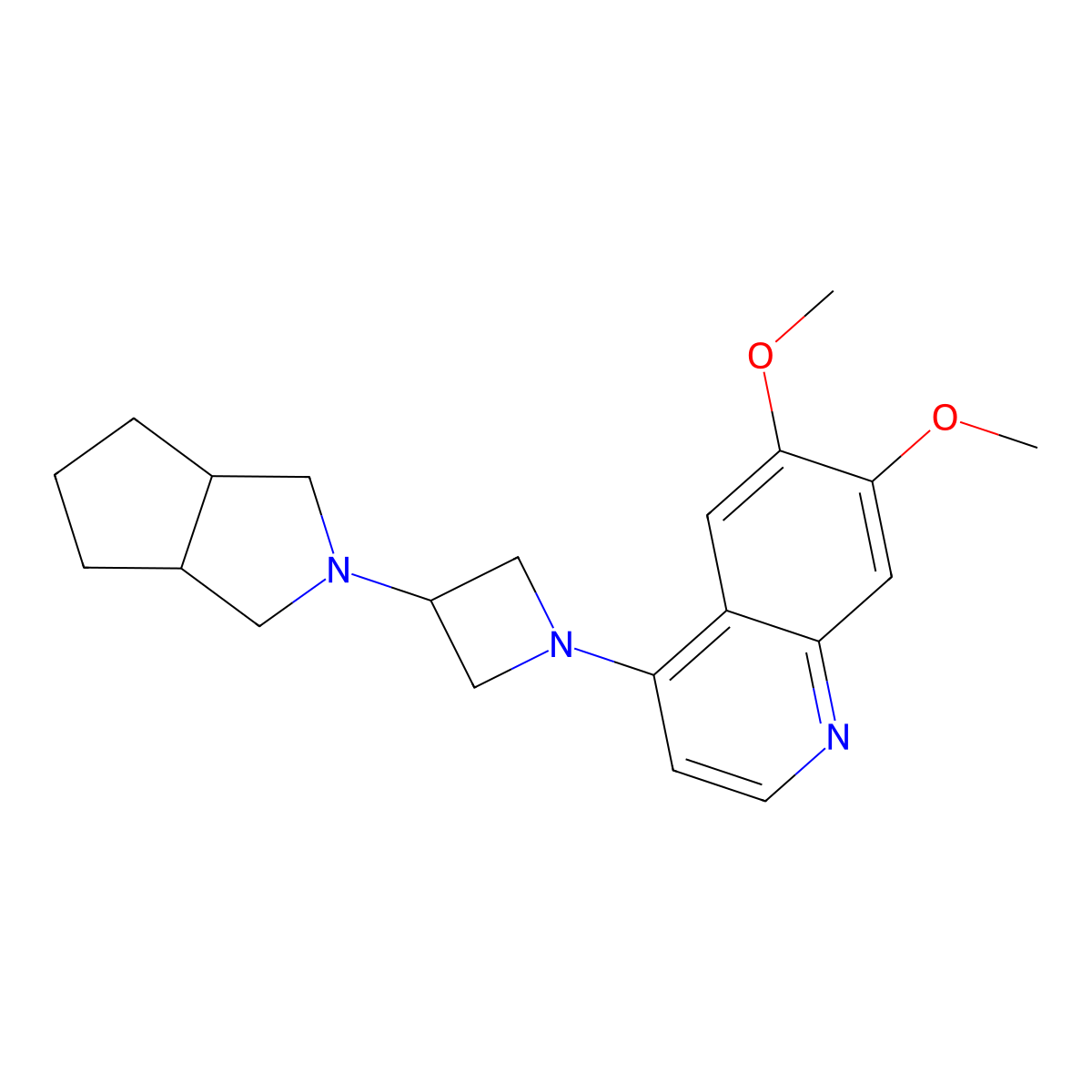 6,7-Dimethoxy-4-(3-{octahydrocyclopenta[c]pyrrol-2-yl}azetidin-1-yl)quinoline molecular structure, CAS 2640959-19-7