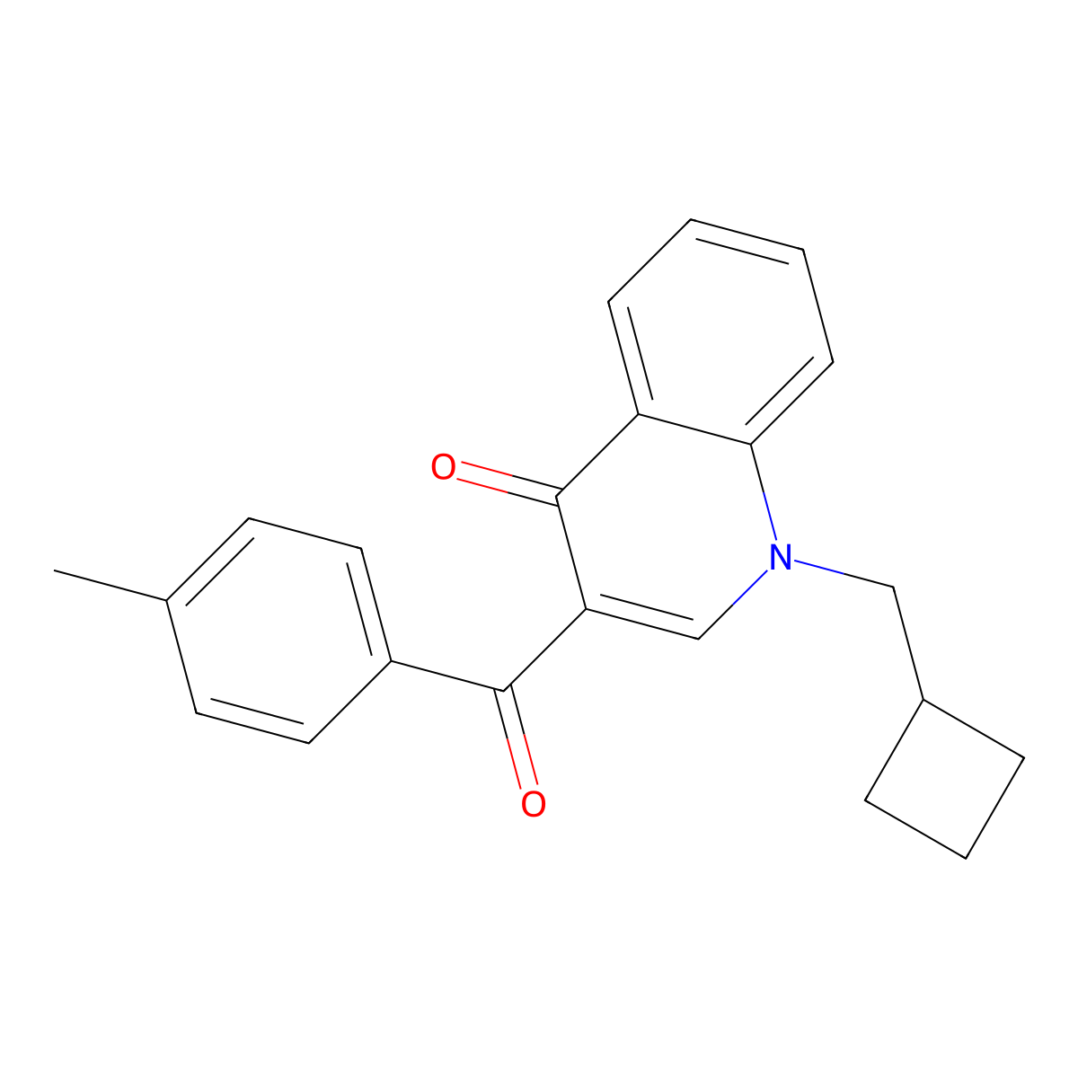 1-(Cyclobutylmethyl)-3-(4-methylbenzoyl)-1,4-dihydroquinolin-4-one molecular structure, CAS 2640959-27-7