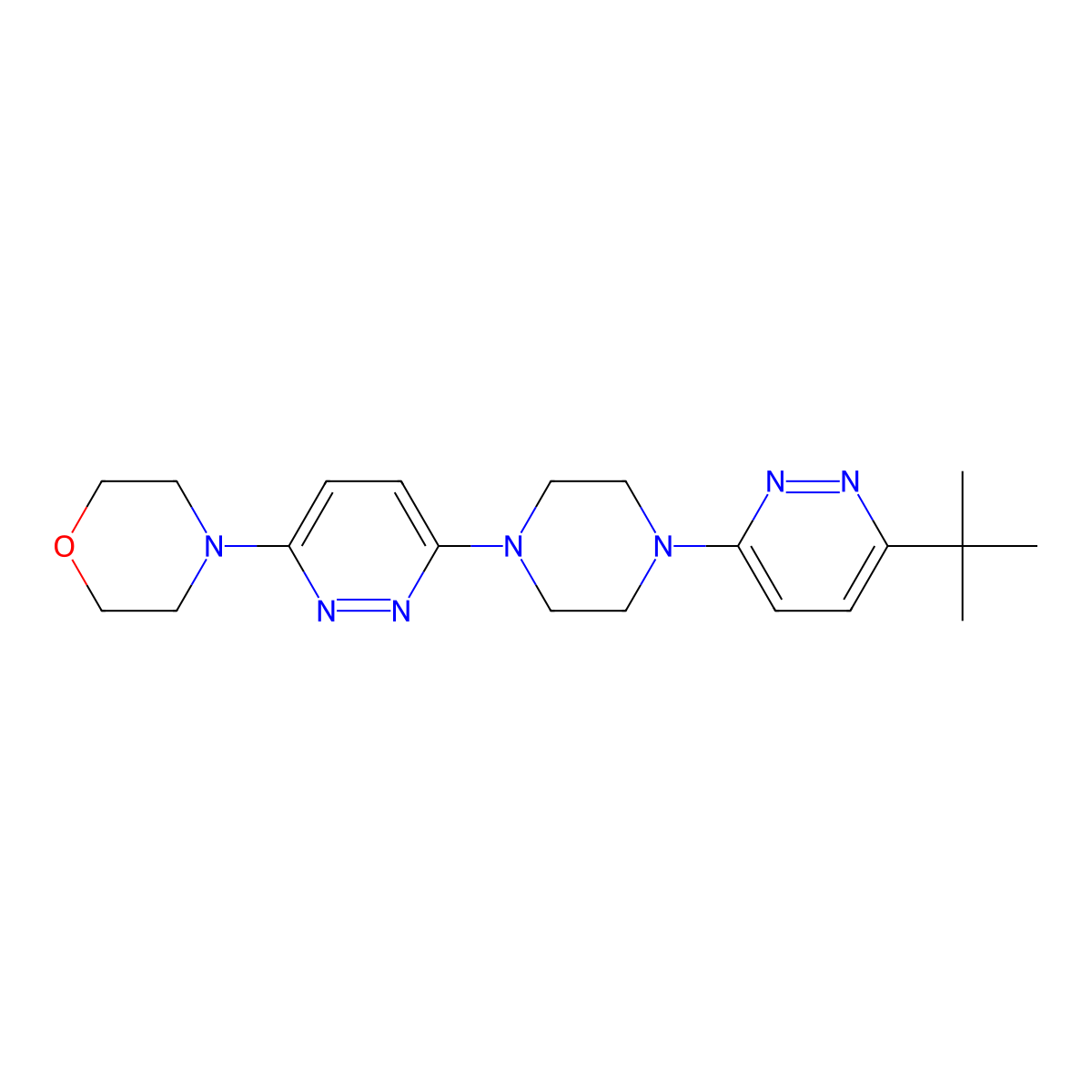 4-{6-[4-(6-Tert-butylpyridazin-3-yl)piperazin-1-yl]pyridazin-3-yl}morpholine molecular structure, CAS 2640959-37-9