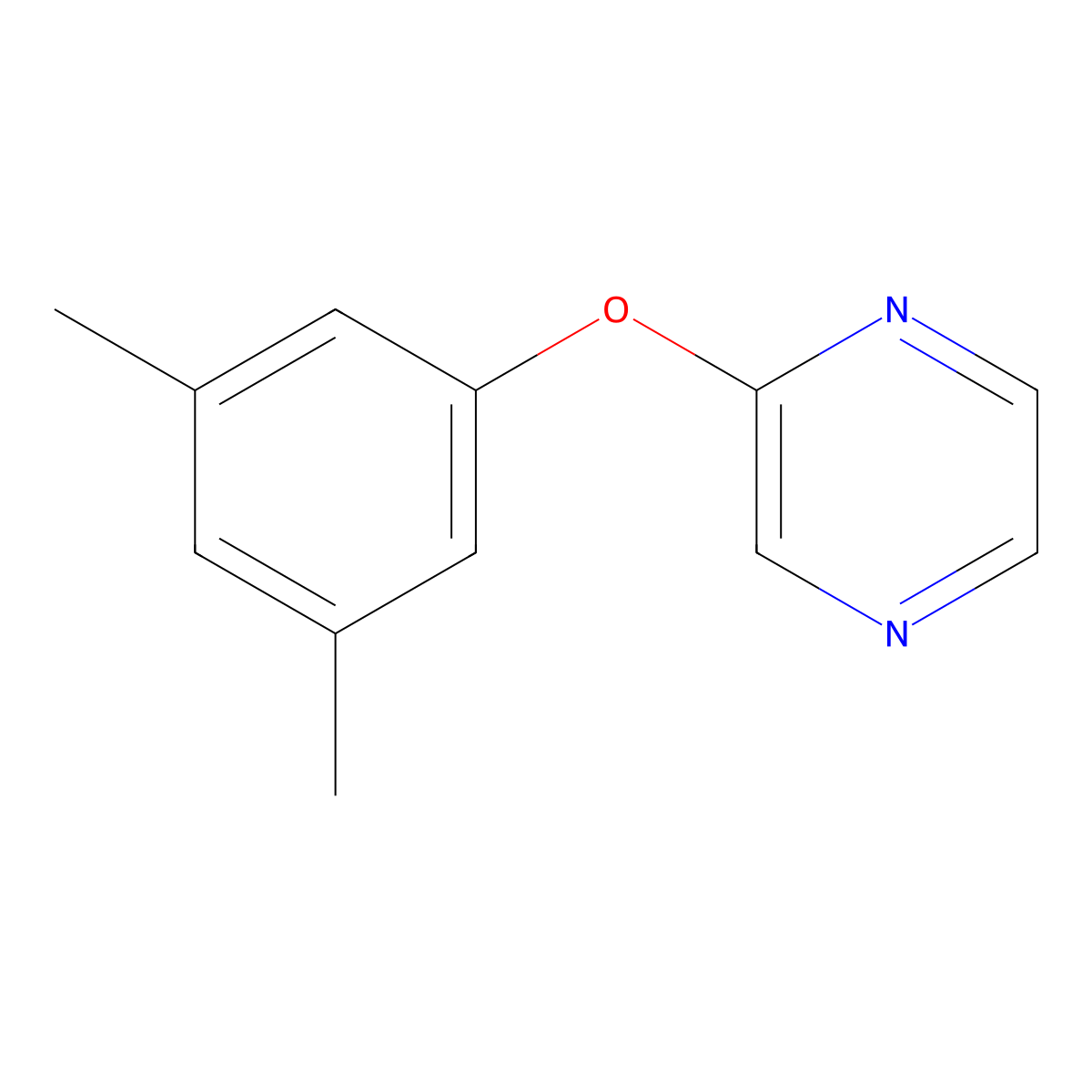 2-(3,5-Dimethylphenoxy)pyrazine molecular structure, CAS 2640959-54-0