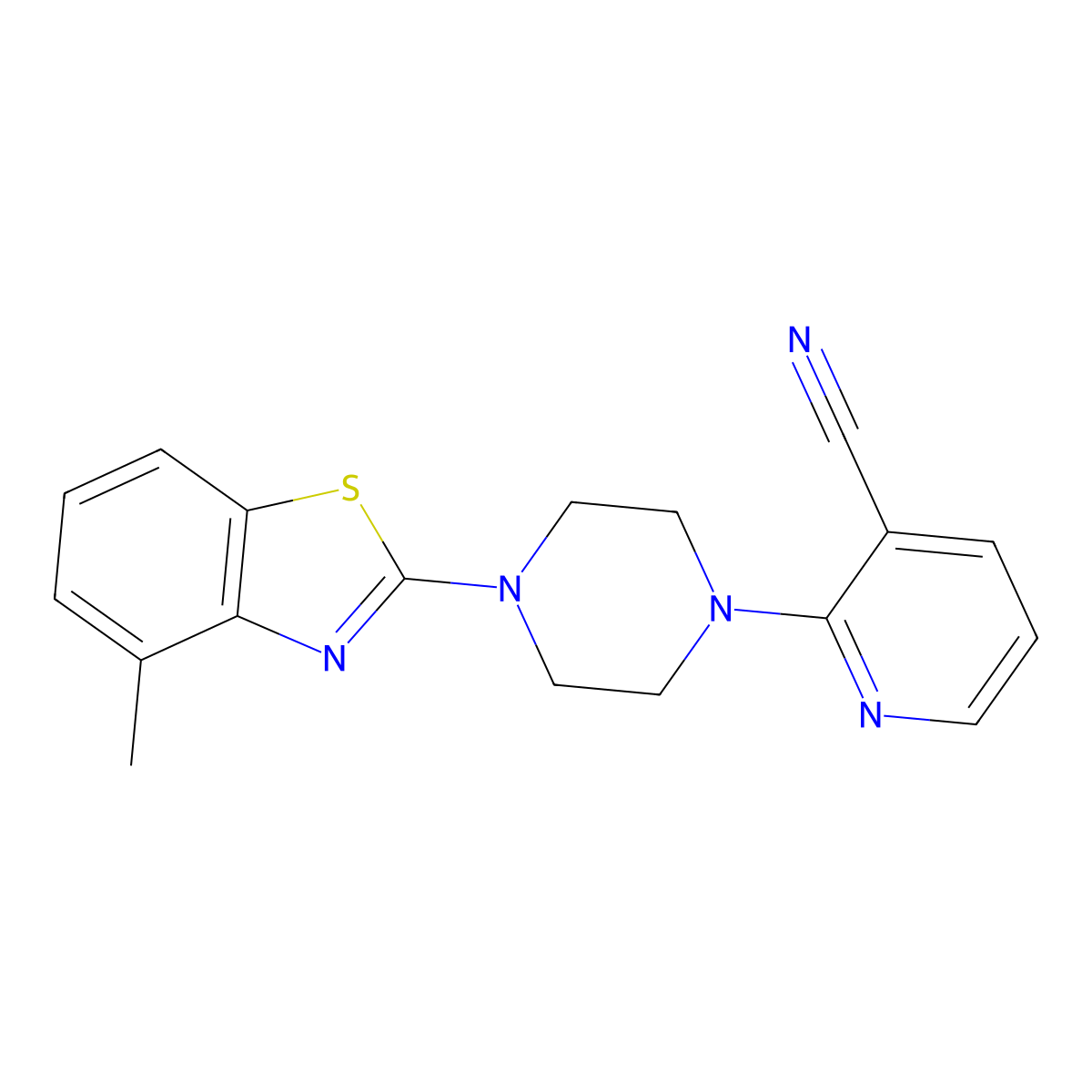 2-[4-(4-Methyl-1,3-benzothiazol-2-yl)piperazin-1-yl]pyridine-3-carbonitrile molecular structure, CAS 2640959-56-2