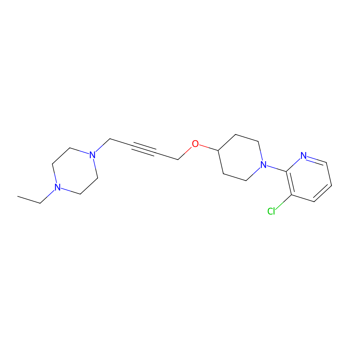 1-(4-{[1-(3-Chloropyridin-2-yl)piperidin-4-yl]oxy}but-2-yn-1-yl)-4-ethylpiperazine molecular structure, CAS 2640959-62-0