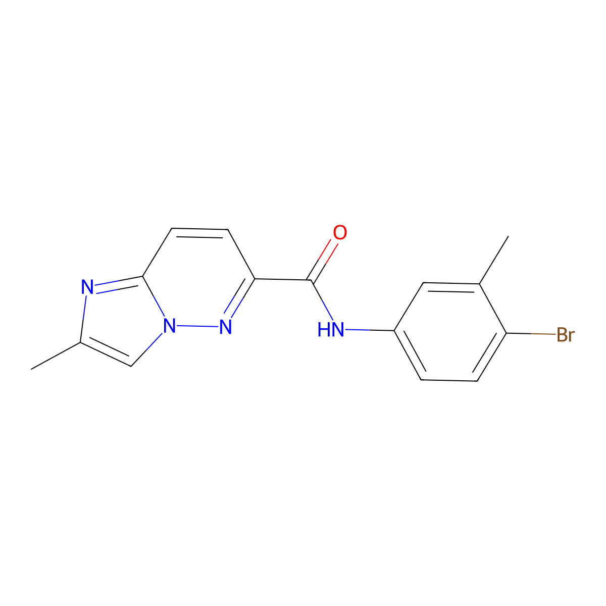 N-(4-bromo-3-methylphenyl)-2-methylimidazo[1,2-b]pyridazine-6-carboxamide molecular structure, CAS 2640959-88-0