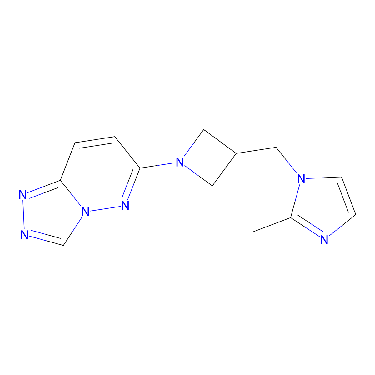 2-methyl-1-[(1-{[1,2,4]triazolo[4,3-b]pyridazin-6-yl}azetidin-3-yl)methyl]-1H-imidazole molecular structure, CAS 2640959-95-9