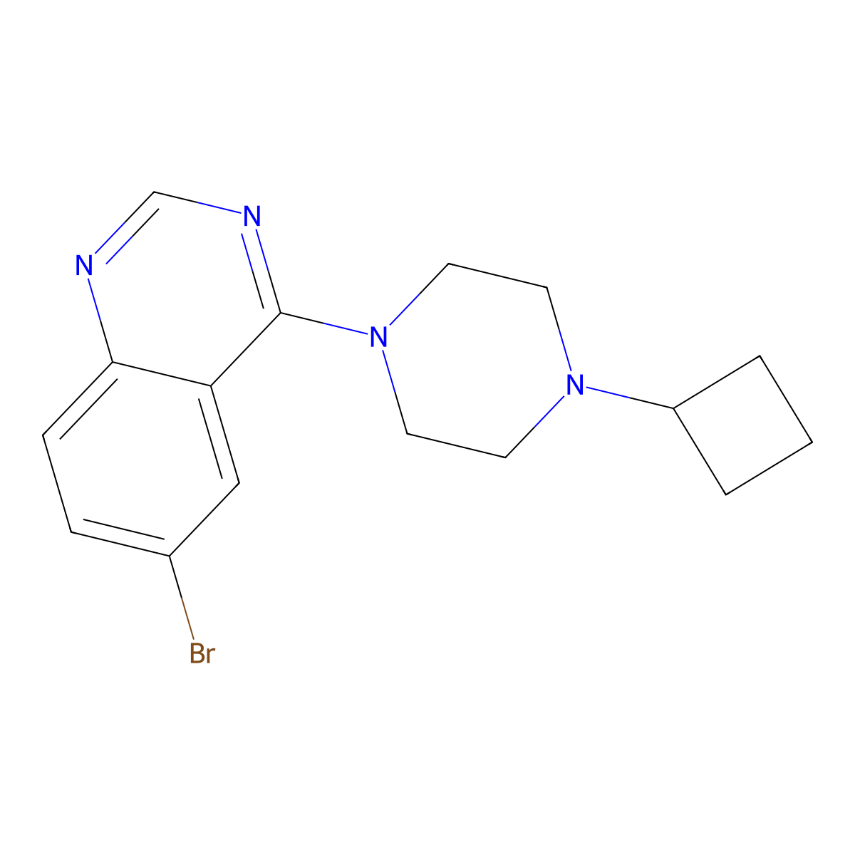 6-Bromo-4-(4-cyclobutylpiperazin-1-yl)quinazoline molecular structure, CAS 2640960-12-7