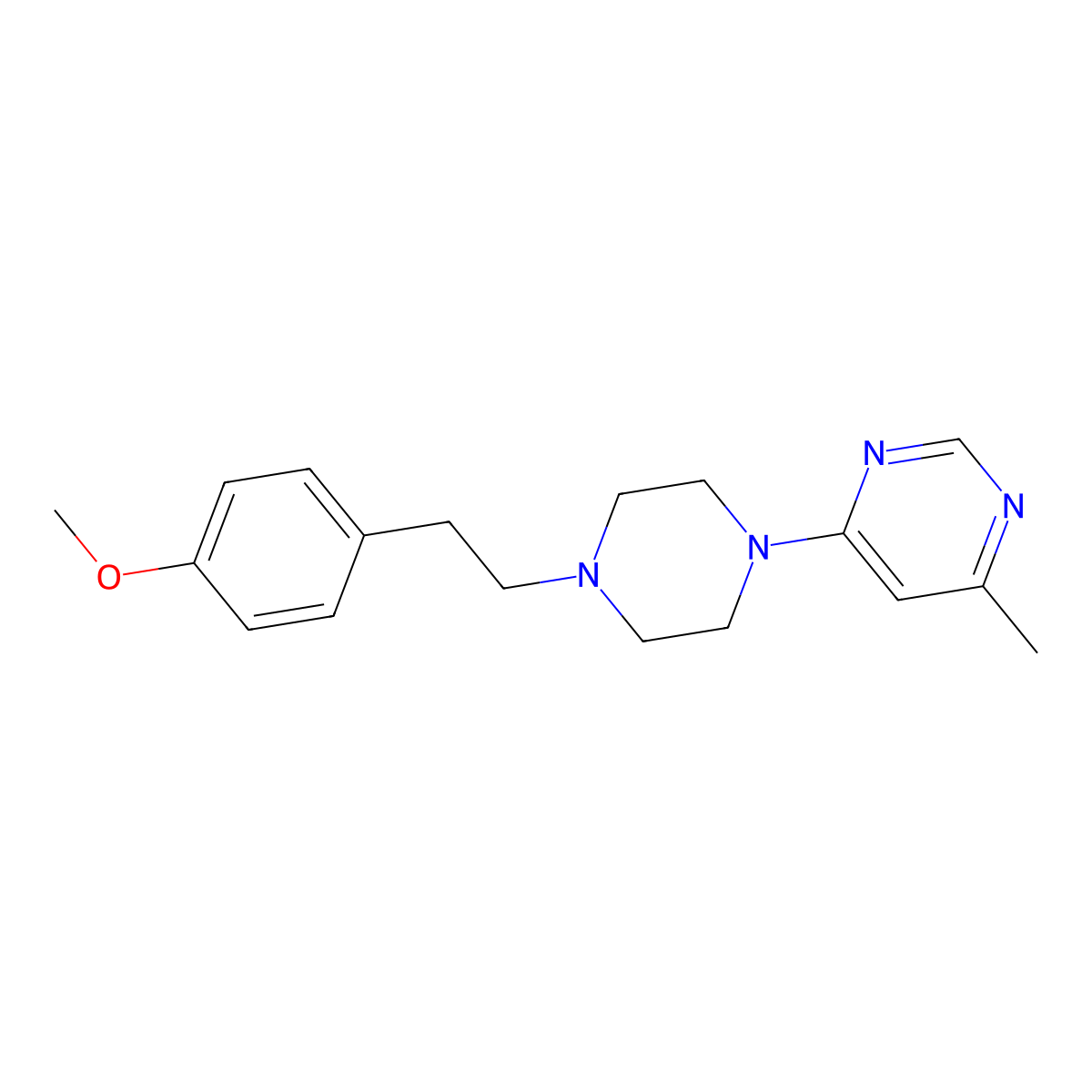 4-{4-[2-(4-Methoxyphenyl)ethyl]piperazin-1-yl}-6-methylpyrimidine molecular structure, CAS 2640960-13-8
