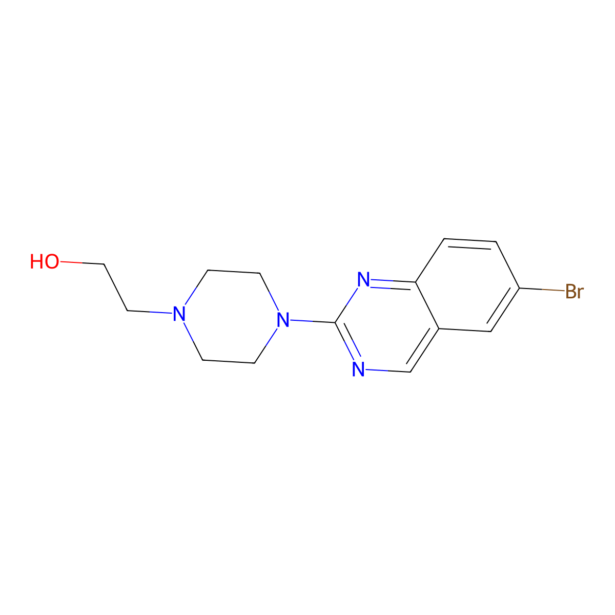 2-[4-(6-Bromoquinazolin-2-yl)piperazin-1-yl]ethan-1-ol molecular structure, CAS 2640960-27-4