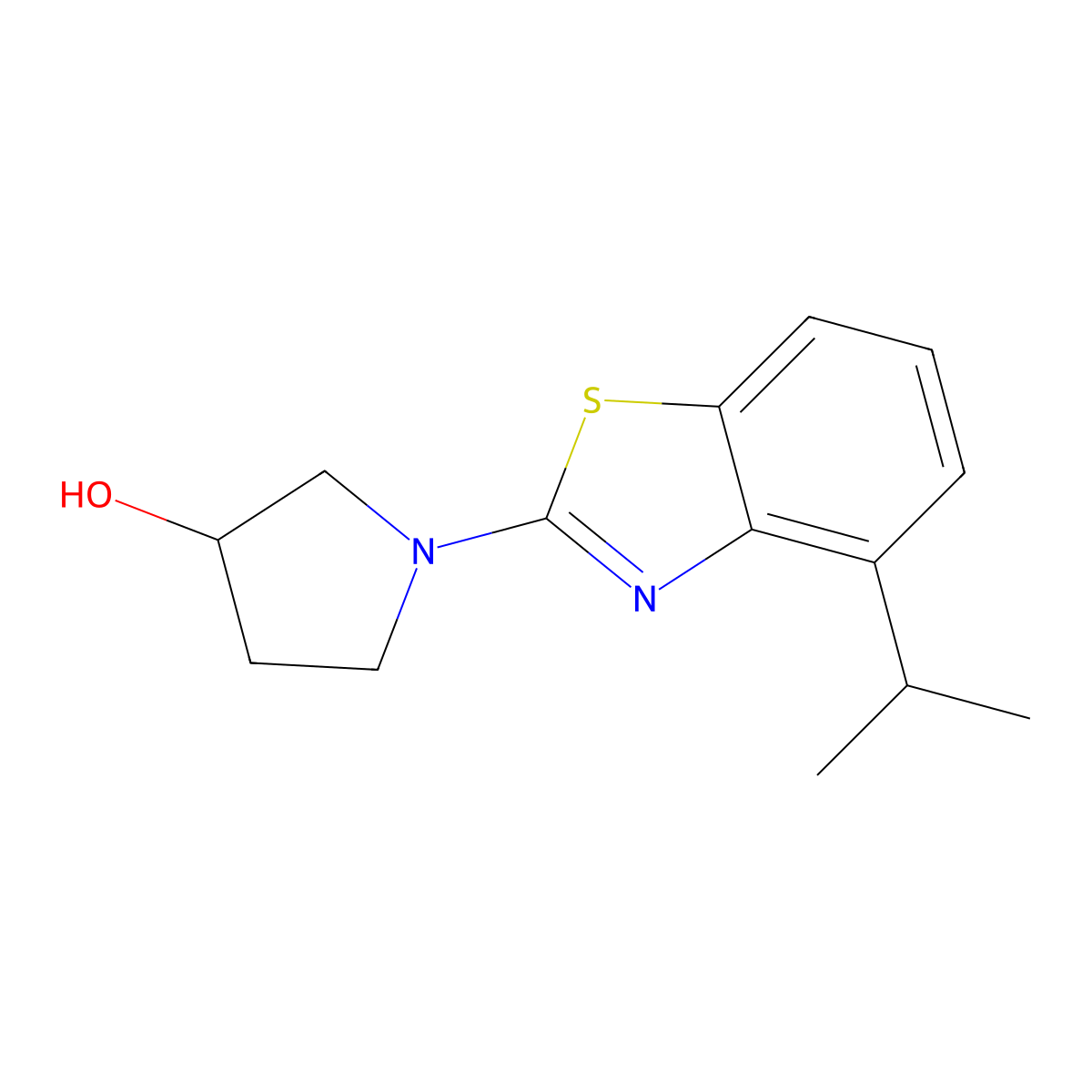 1-[4-(Propan-2-yl)-1,3-benzothiazol-2-yl]pyrrolidin-3-ol molecular structure, CAS 2640960-63-8