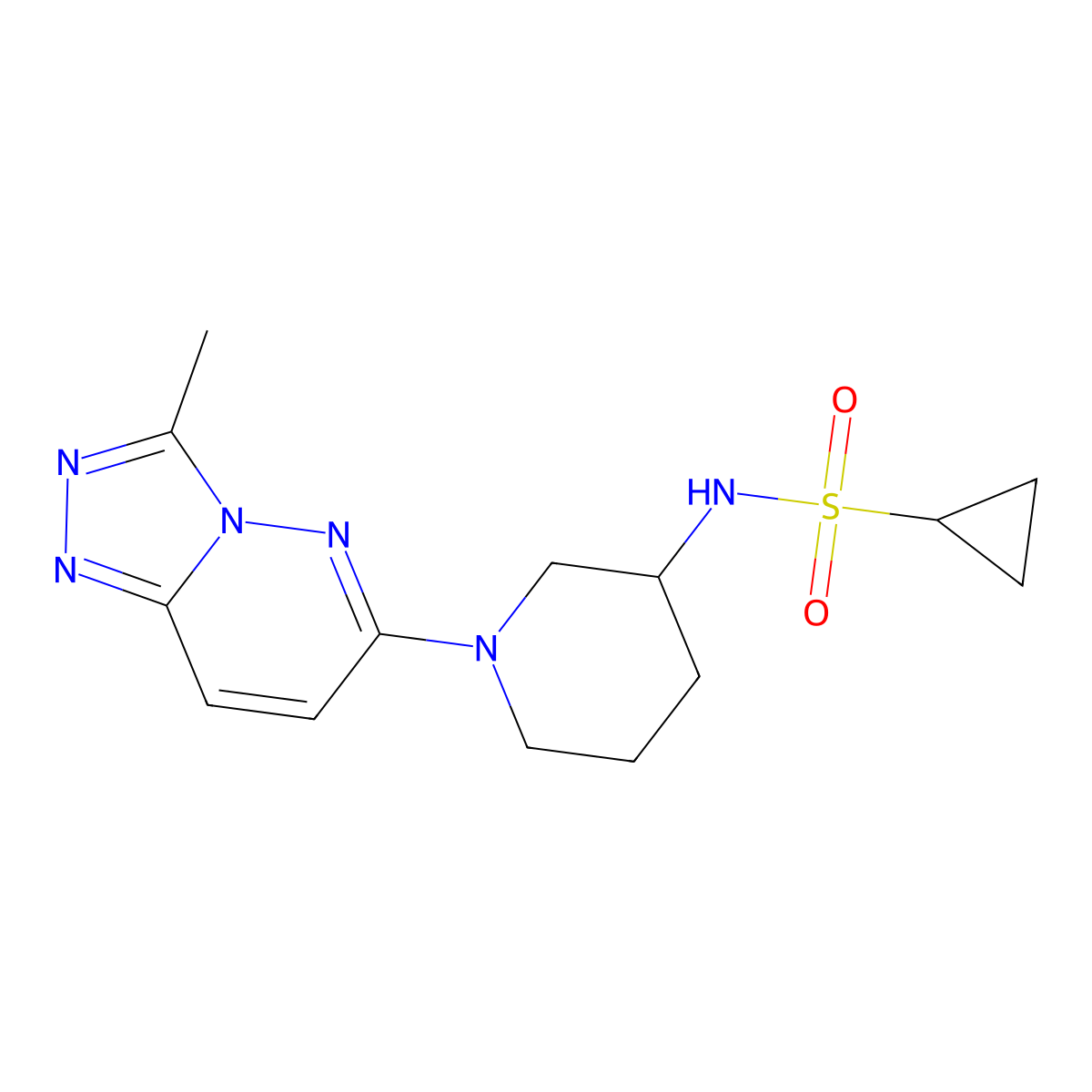 N-(1-{3-methyl-[1,2,4]triazolo[4,3-b]pyridazin-6-yl}piperidin-3-yl)cyclopropanesulfonamide molecular structure, CAS 2640960-68-3