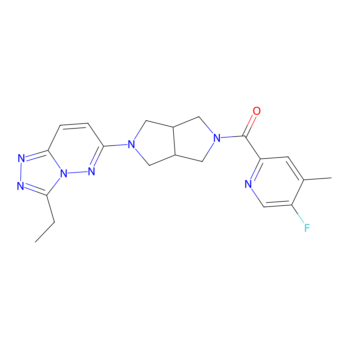 2-(5-{3-Ethyl-[1,2,4]triazolo[4,3-b]pyridazin-6-yl}-octahydropyrrolo[3,4-c]pyrrole-2-carbonyl)-5-fluoro-4-methylpyridine molecular structure, CAS 2640960-69-4