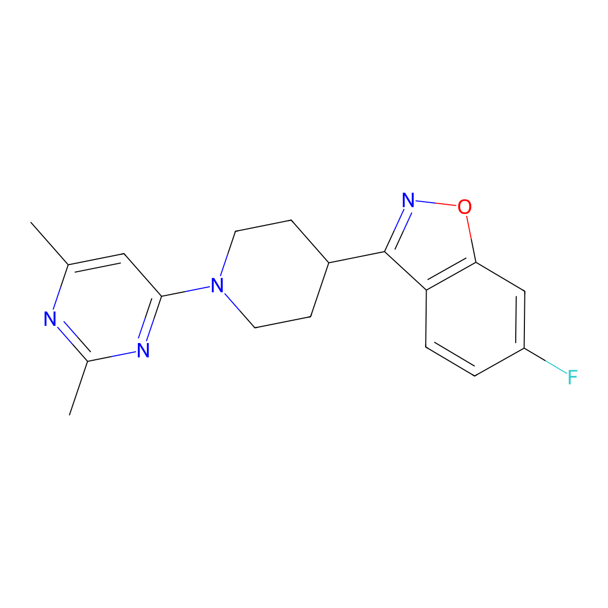 3-[1-(2,6-Dimethylpyrimidin-4-yl)piperidin-4-yl]-6-fluoro-1,2-benzoxazole molecular structure, CAS 2640960-80-9