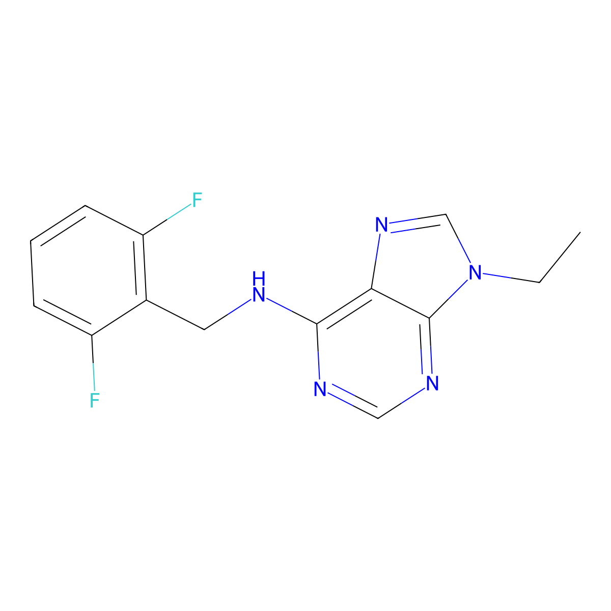 N-[(2,6-difluorophenyl)methyl]-9-ethyl-9H-purin-6-amine molecular structure, CAS 2640960-90-1