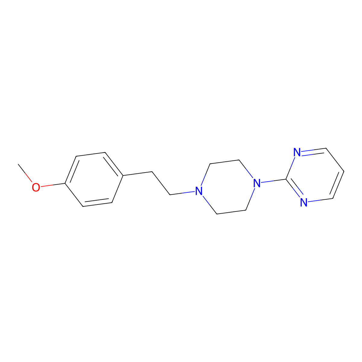 2-{4-[2-(4-Methoxyphenyl)ethyl]piperazin-1-yl}pyrimidine molecular structure, CAS 2640960-99-0