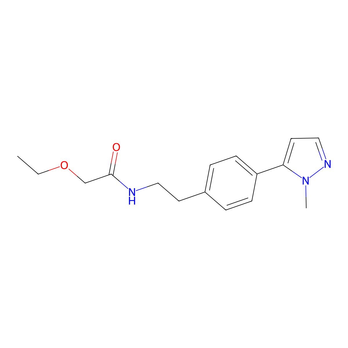 2-ethoxy-N-{2-[4-(1-methyl-1H-pyrazol-5-yl)phenyl]ethyl}acetamide molecular structure, CAS 2640961-18-6