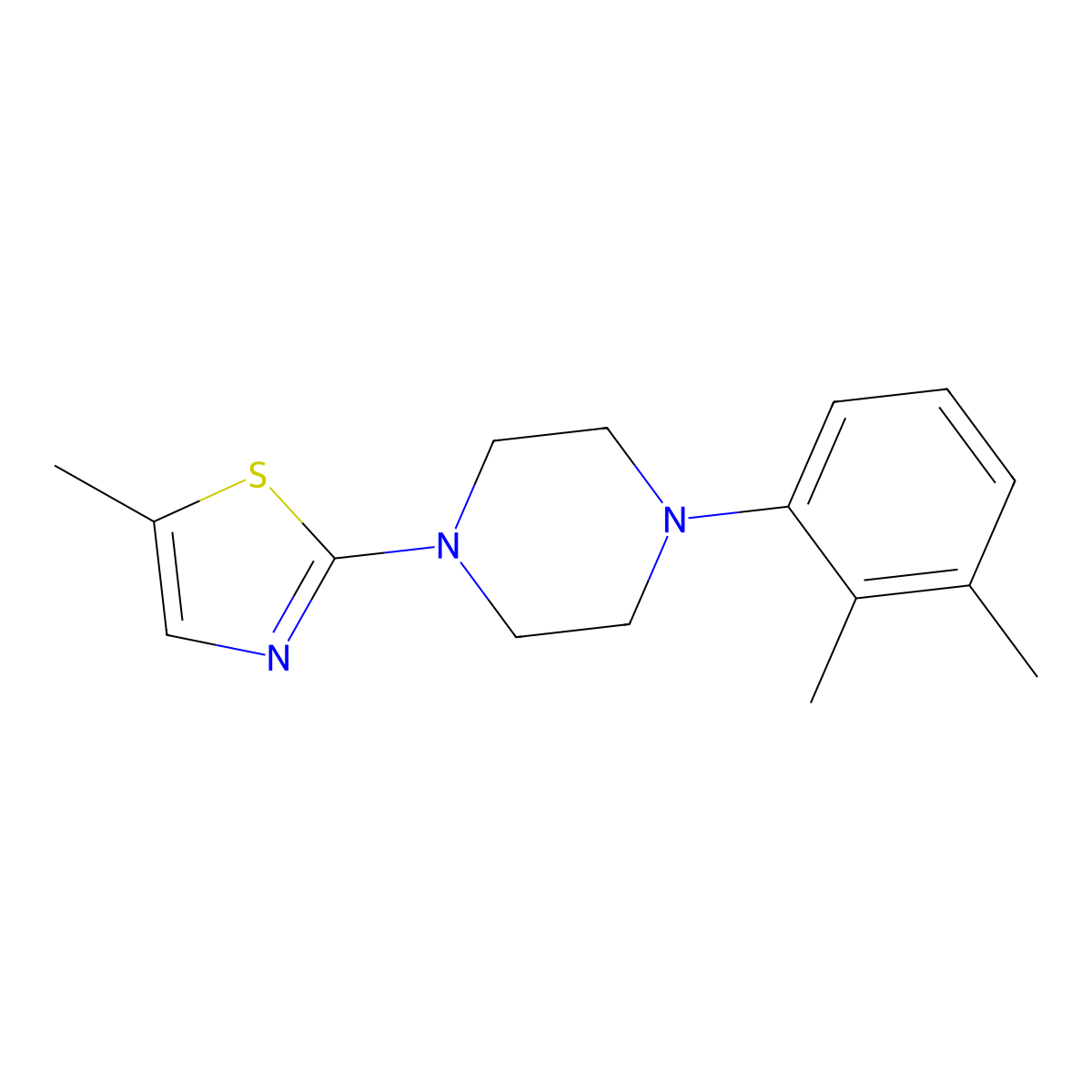 1-(2,3-Dimethylphenyl)-4-(5-methyl-1,3-thiazol-2-yl)piperazine molecular structure, CAS 2640961-20-0