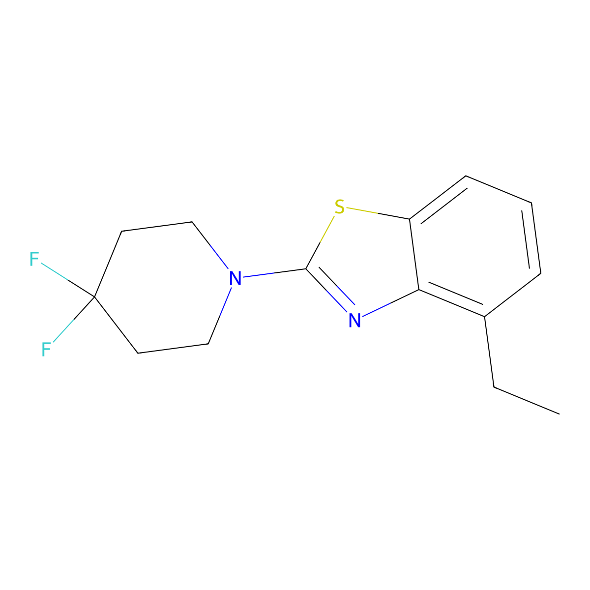 2-(4,4-Difluoropiperidin-1-yl)-4-ethyl-1,3-benzothiazole molecular structure, CAS 2640961-22-2