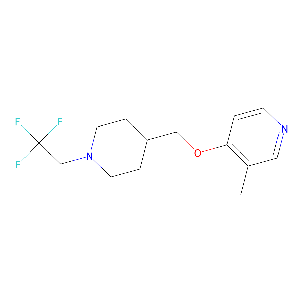 3-Methyl-4-{[1-(2,2,2-trifluoroethyl)piperidin-4-yl]methoxy}pyridine molecular structure, CAS 2640961-24-4