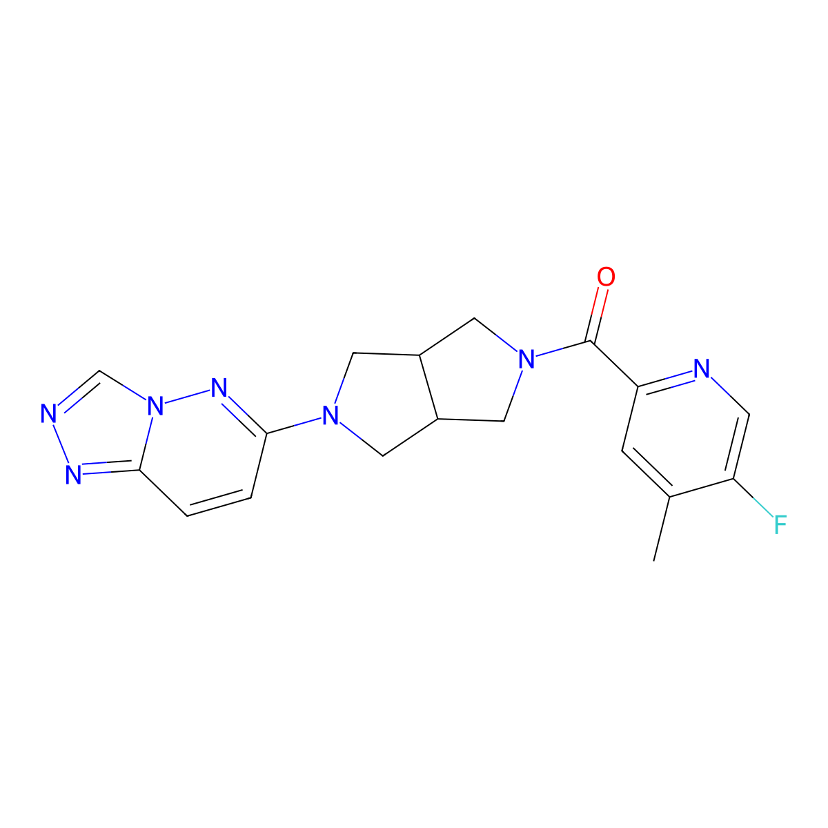 5-Fluoro-4-methyl-2-(5-{[1,2,4]triazolo[4,3-b]pyridazin-6-yl}-octahydropyrrolo[3,4-c]pyrrole-2-carbonyl)pyridine molecular structure, CAS 2640961-28-8