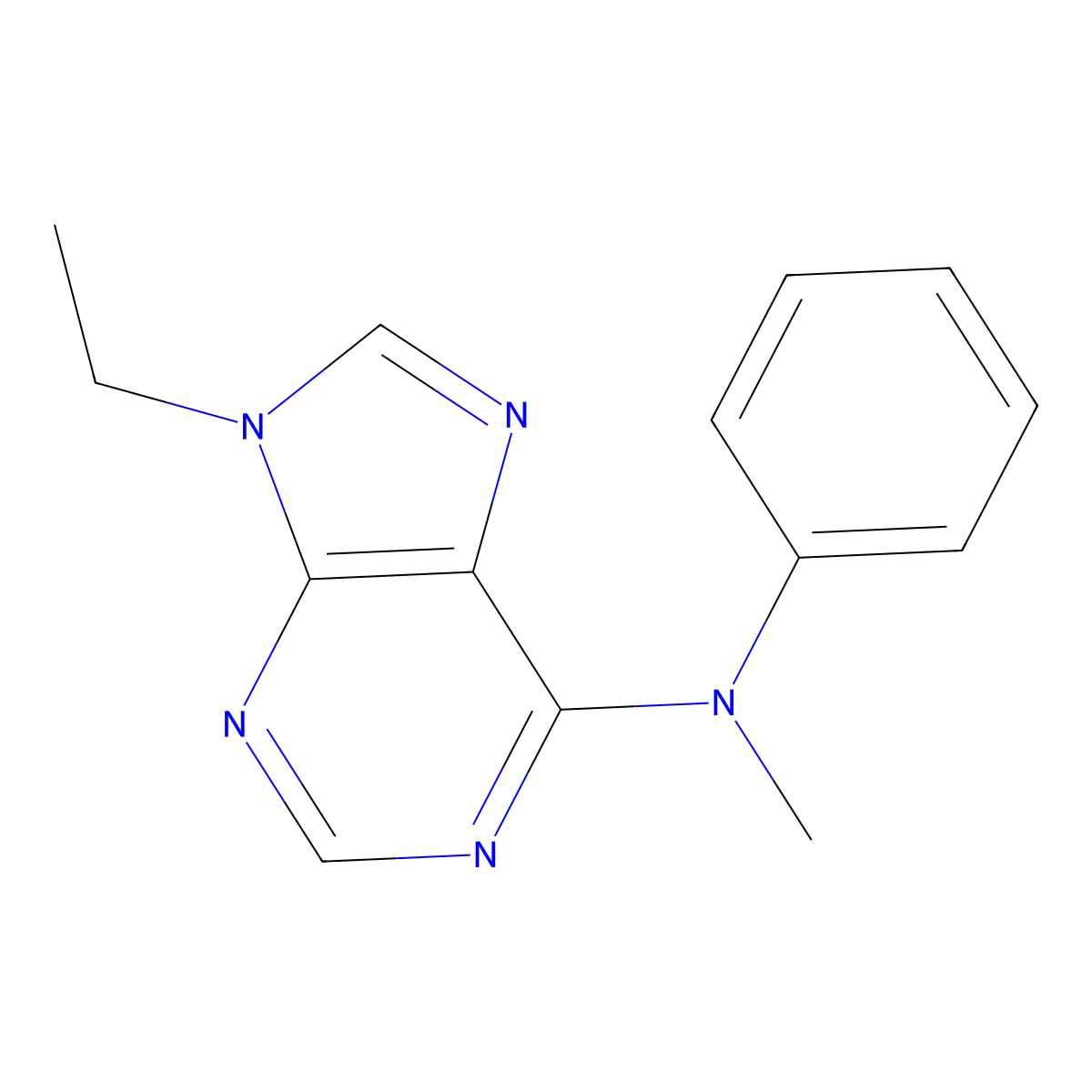 9-ethyl-N-methyl-N-phenyl-9H-purin-6-amine molecular structure, CAS 2640961-36-8