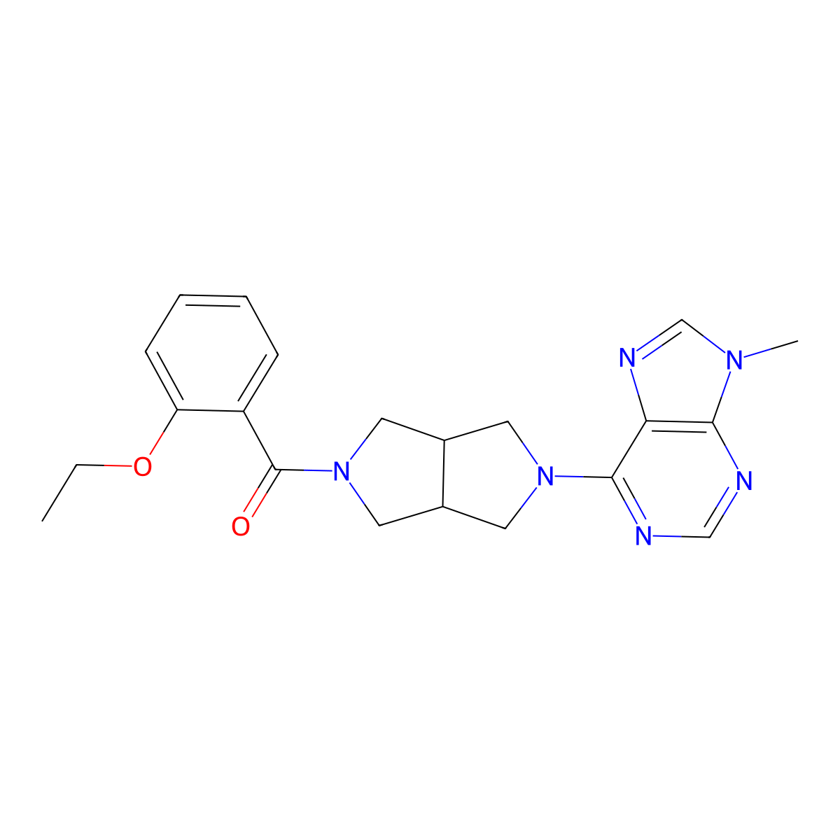 6-[5-(2-ethoxybenzoyl)-octahydropyrrolo[3,4-c]pyrrol-2-yl]-9-methyl-9H-purine molecular structure, CAS 2640961-51-7