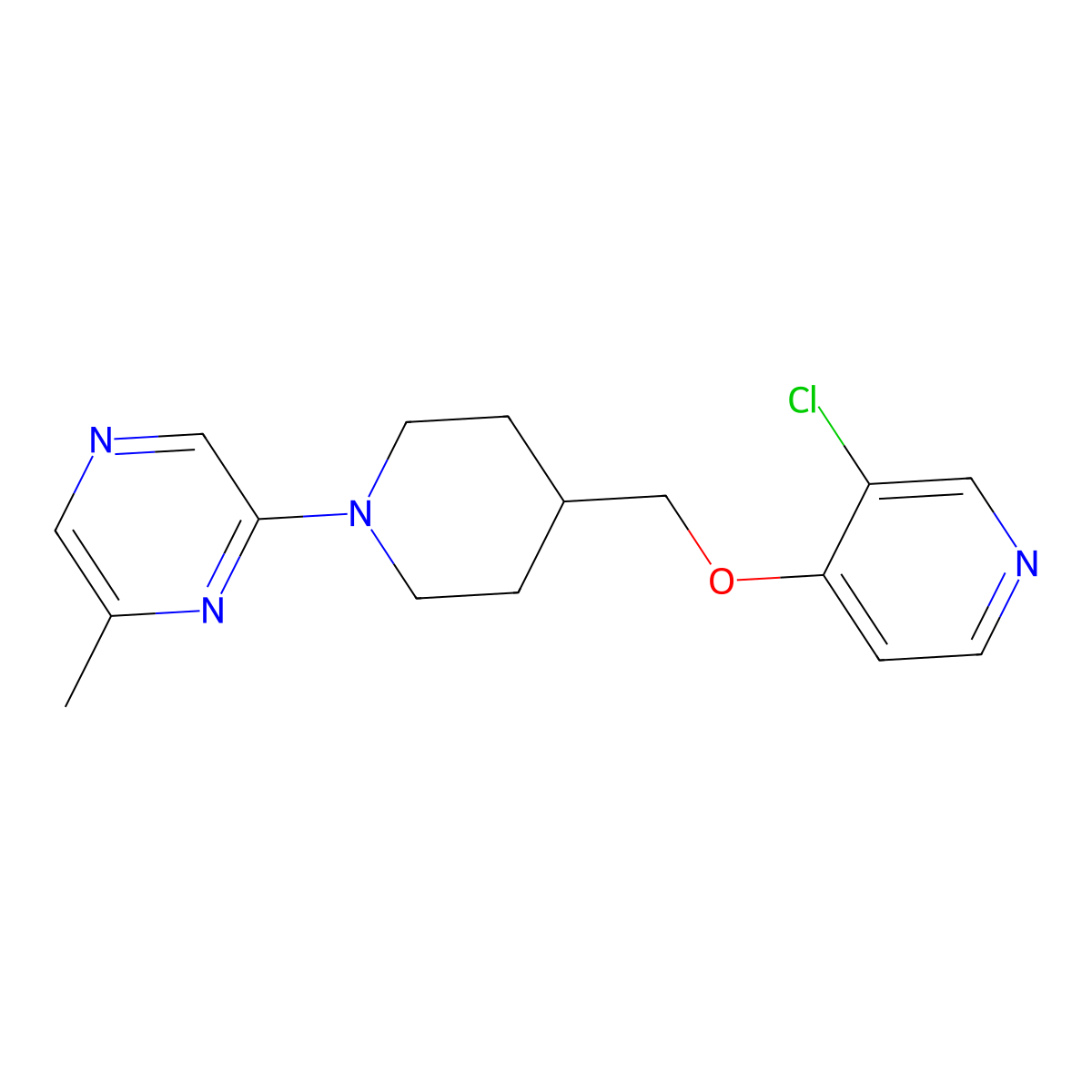 2-(4-{[(3-Chloropyridin-4-yl)oxy]methyl}piperidin-1-yl)-6-methylpyrazine molecular structure, CAS 2640961-53-9