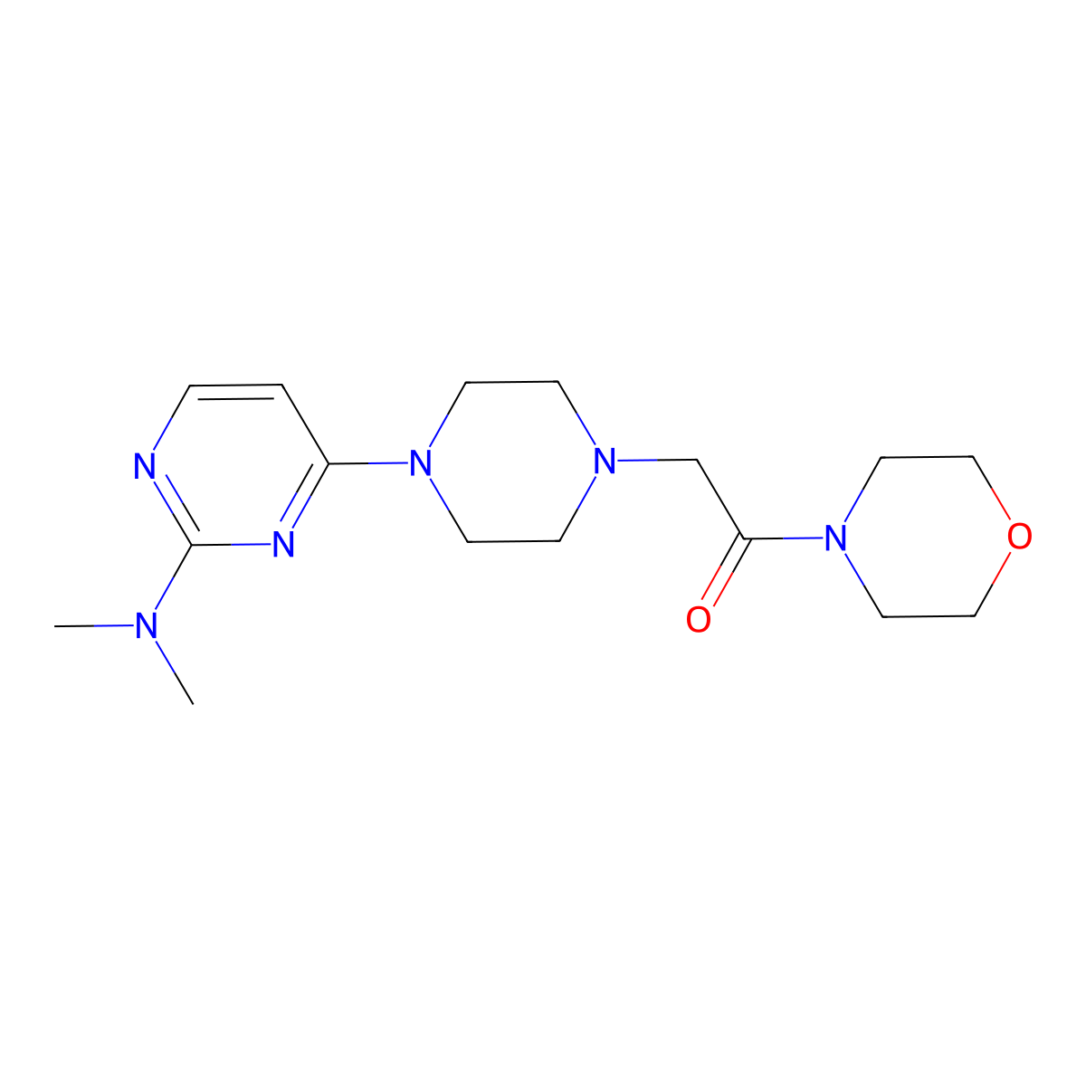 2-{4-[2-(Dimethylamino)pyrimidin-4-yl]piperazin-1-yl}-1-(morpholin-4-yl)ethan-1-one molecular structure, CAS 2640961-59-5
