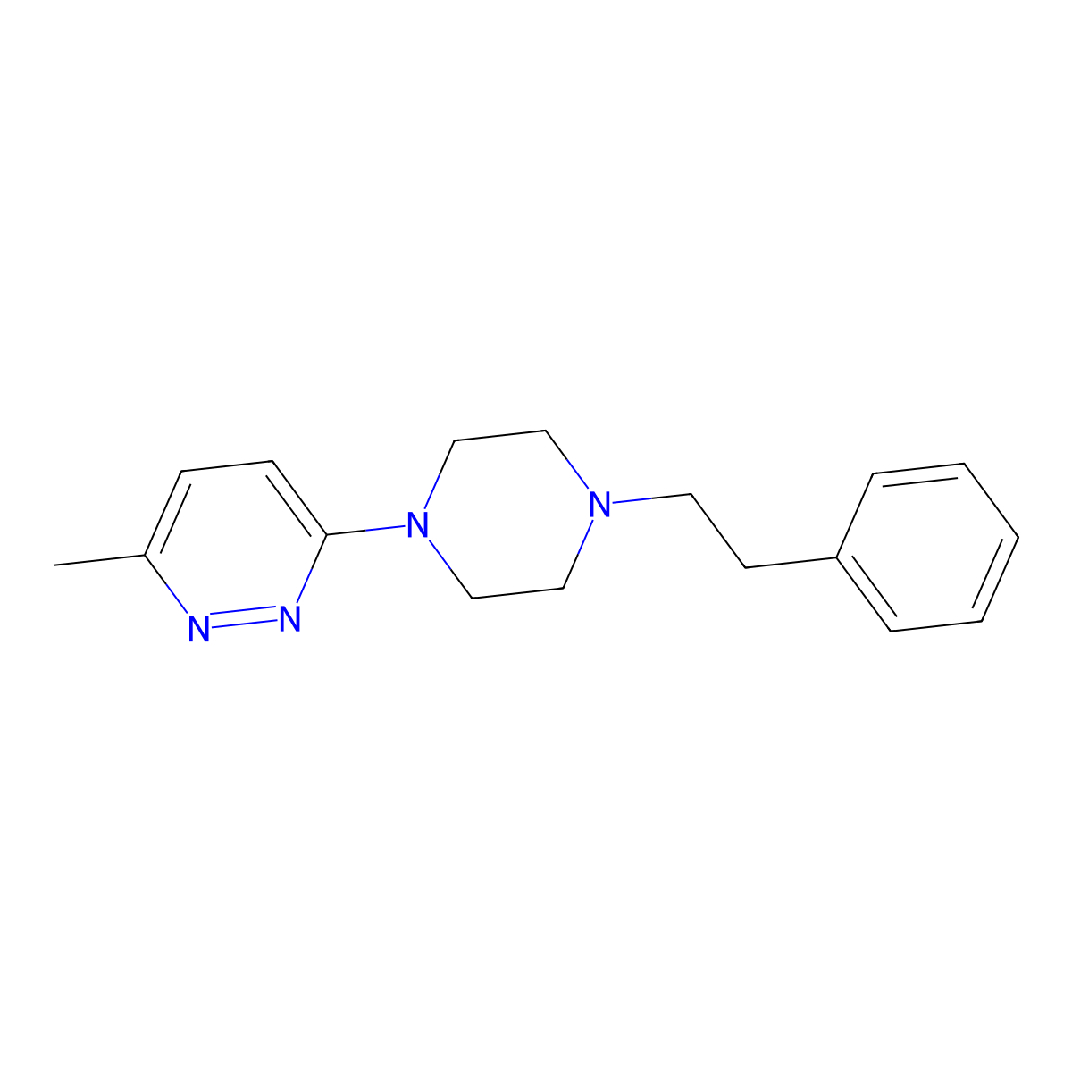 3-Methyl-6-[4-(2-phenylethyl)piperazin-1-yl]pyridazine molecular structure, CAS 2640961-69-7