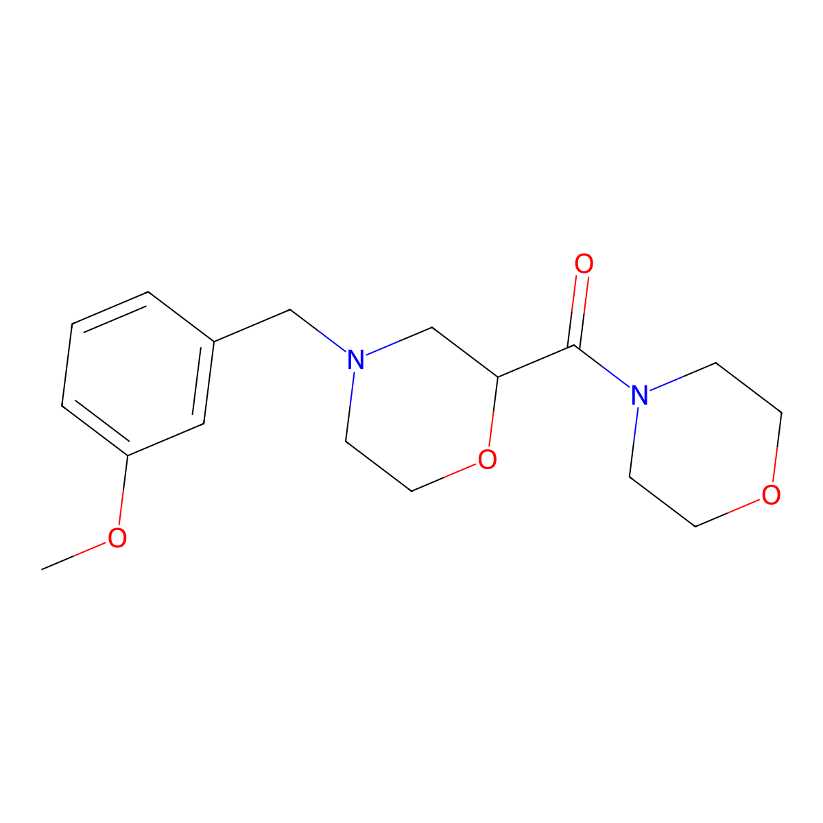 4-[(3-Methoxyphenyl)methyl]-2-(morpholine-4-carbonyl)morpholine molecular structure, CAS 2640961-70-0
