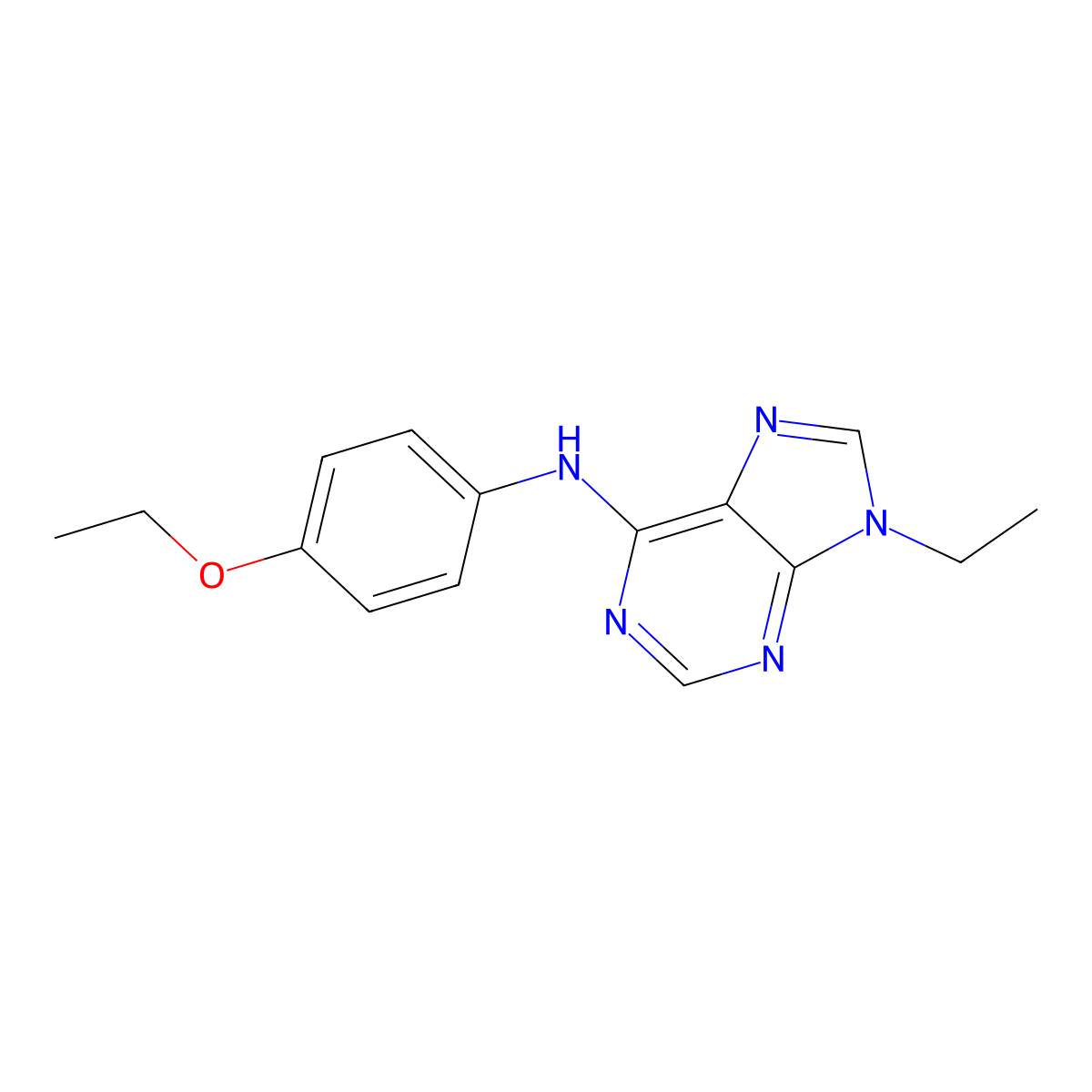N-(4-ethoxyphenyl)-9-ethyl-9H-purin-6-amine molecular structure, CAS 2640961-75-5