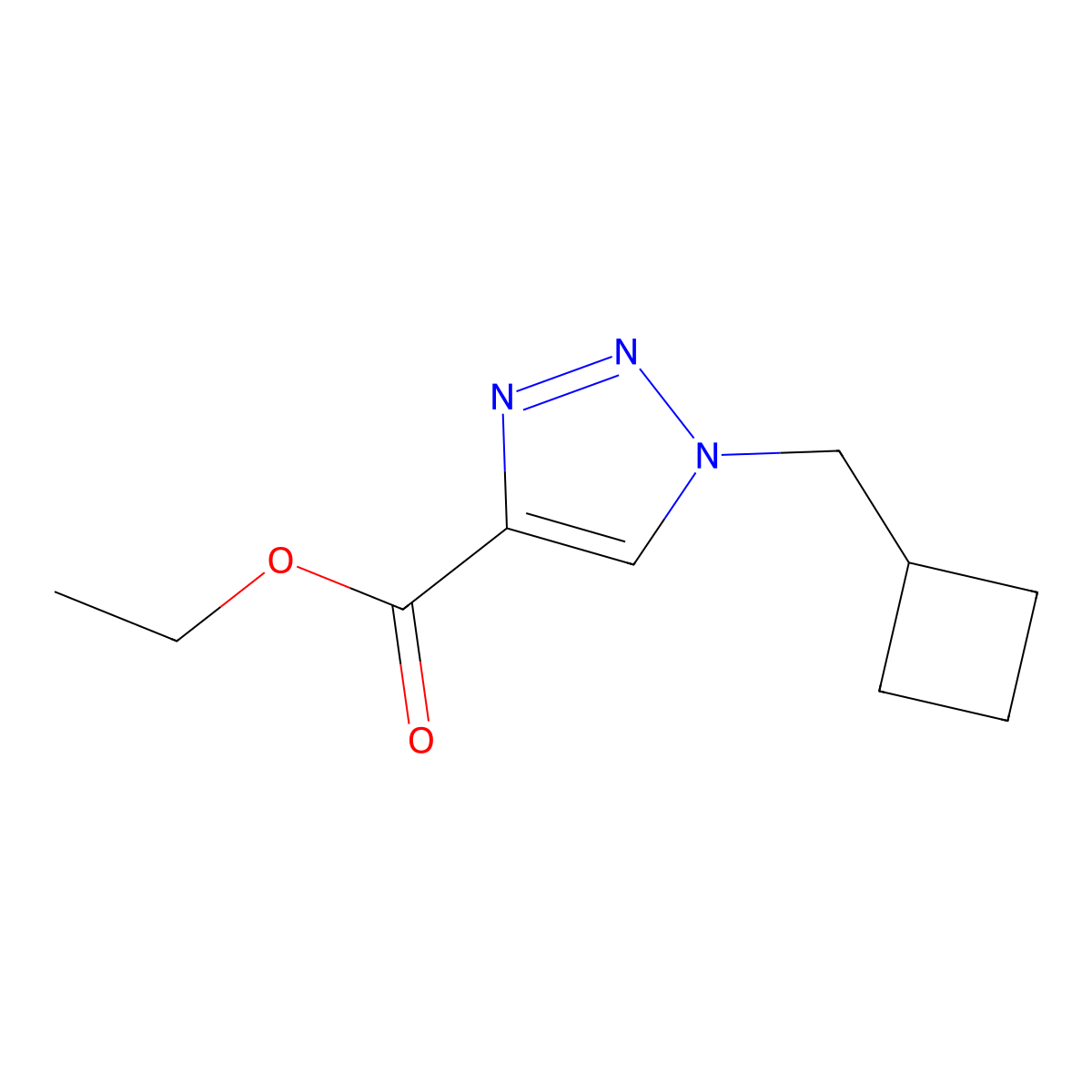 ethyl 1-(cyclobutylmethyl)-1H-1,2,3-triazole-4-carboxylate molecular structure, CAS 2640961-84-6