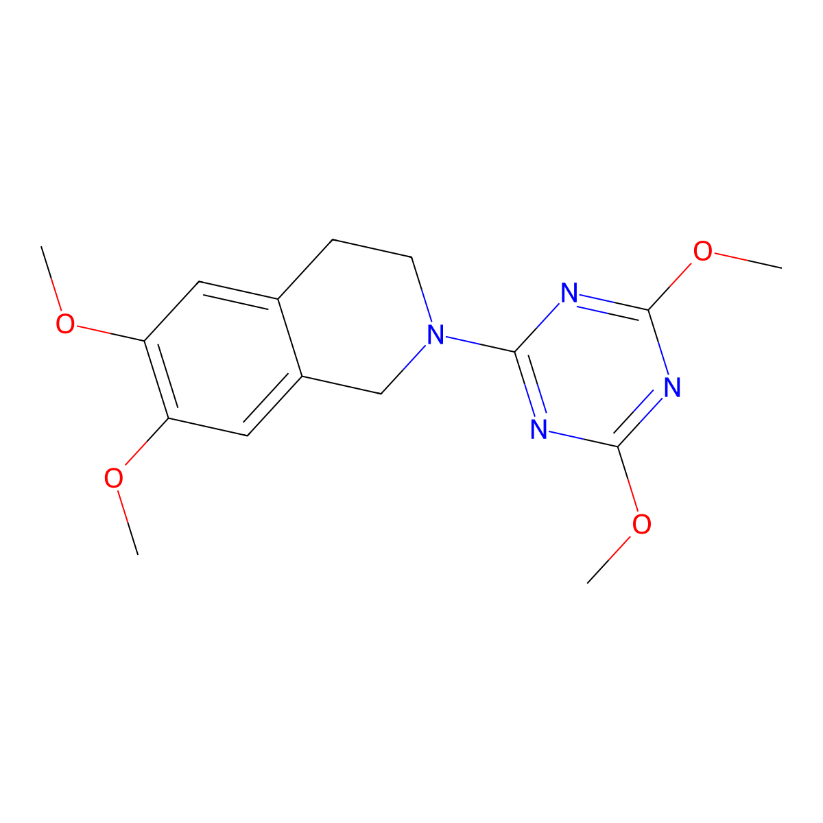 2-(4,6-Dimethoxy-1,3,5-triazin-2-yl)-6,7-dimethoxy-1,2,3,4-tetrahydroisoquinoline molecular structure, CAS 2640961-90-4