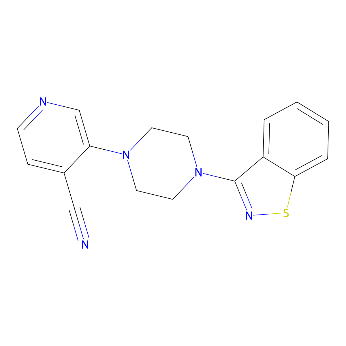 3-[4-(1,2-Benzothiazol-3-yl)piperazin-1-yl]pyridine-4-carbonitrile molecular structure, CAS 2640961-94-8