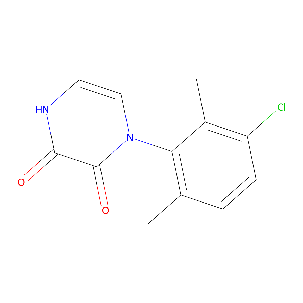 1-(3-Chloro-2,6-dimethylphenyl)-1,2,3,4-tetrahydropyrazine-2,3-dione molecular structure, CAS 2640962-20-3