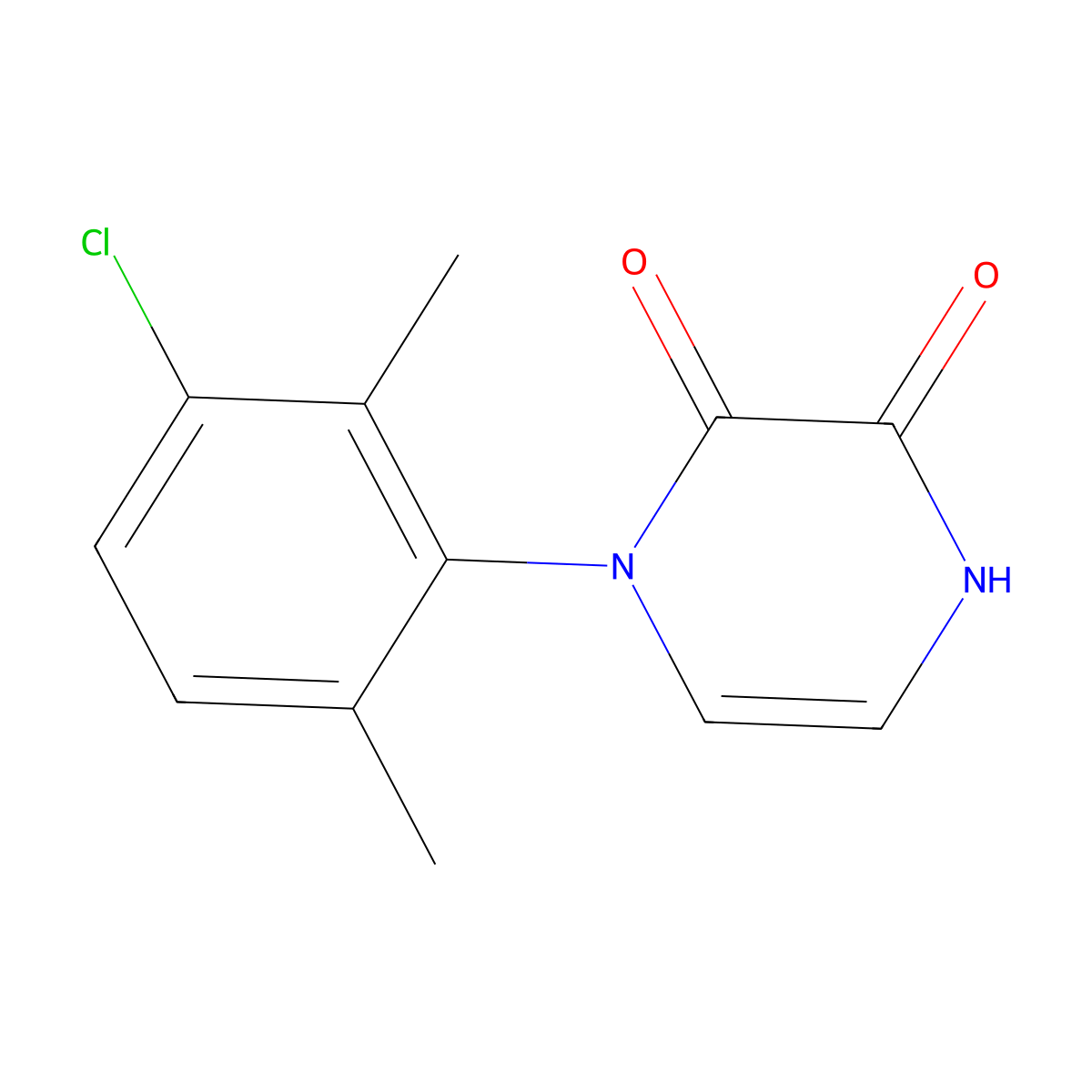 1-(3-Chloro-2,6-dimethylphenyl)-1,2,3,4-tetrahydropyrazine-2,3-dione molecular structure, CAS 2640962-20-3