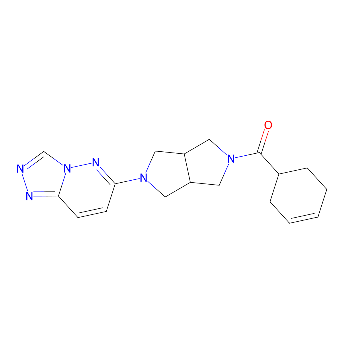 2-(Cyclohex-3-ene-1-carbonyl)-5-{[1,2,4]triazolo[4,3-b]pyridazin-6-yl}-octahydropyrrolo[3,4-c]pyrrole molecular structure, CAS 2640962-45-2