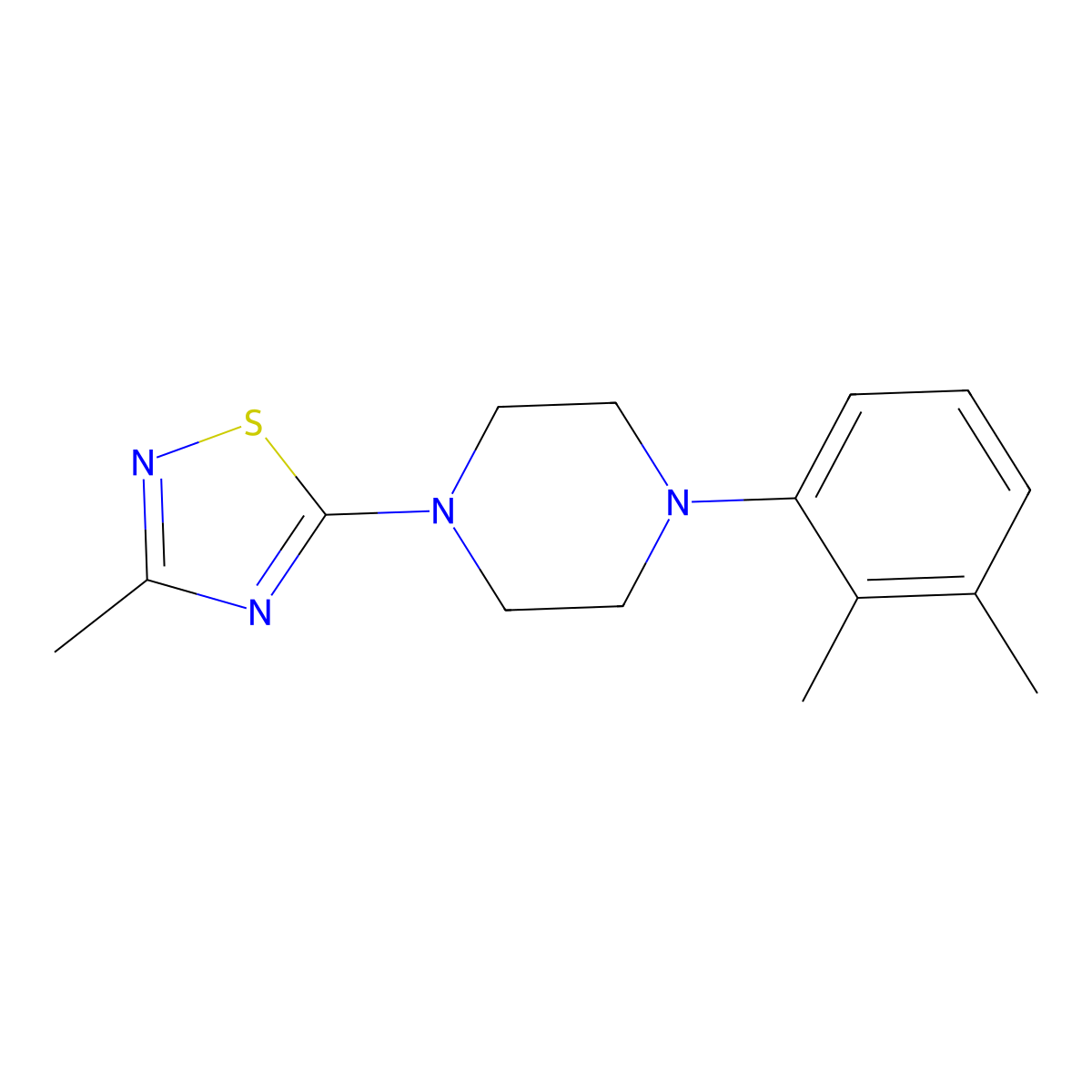 1-(2,3-Dimethylphenyl)-4-(3-methyl-1,2,4-thiadiazol-5-yl)piperazine molecular structure, CAS 2640962-59-8