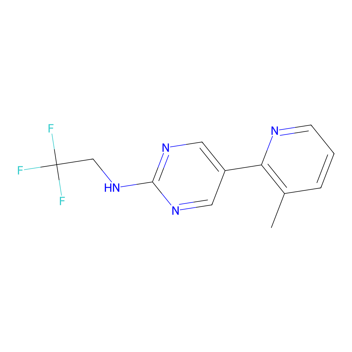 5-(3-methylpyridin-2-yl)-N-(2,2,2-trifluoroethyl)pyrimidin-2-amine molecular structure, CAS 2640962-76-9