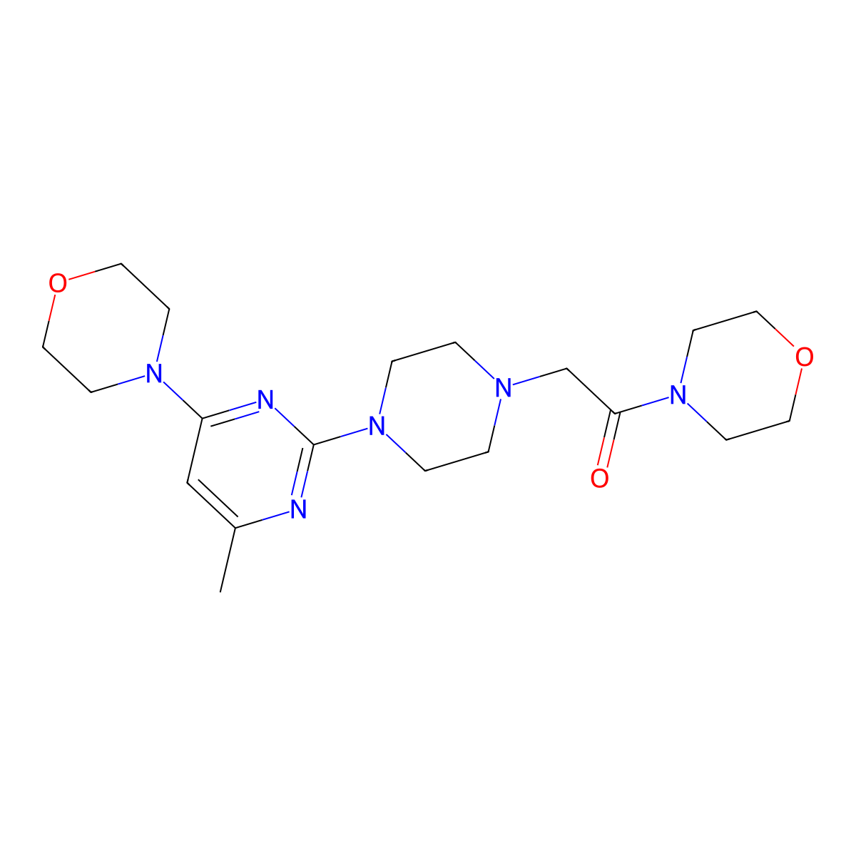 2-{4-[4-Methyl-6-(morpholin-4-yl)pyrimidin-2-yl]piperazin-1-yl}-1-(morpholin-4-yl)ethan-1-one molecular structure, CAS 2640962-78-1