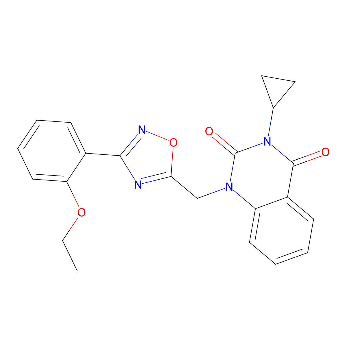 3-Cyclopropyl-1-{[3-(2-ethoxyphenyl)-1,2,4-oxadiazol-5-yl]methyl}-1,2,3,4-tetrahydroquinazoline-2,4-dione molecular structure, CAS 2640962-99-6