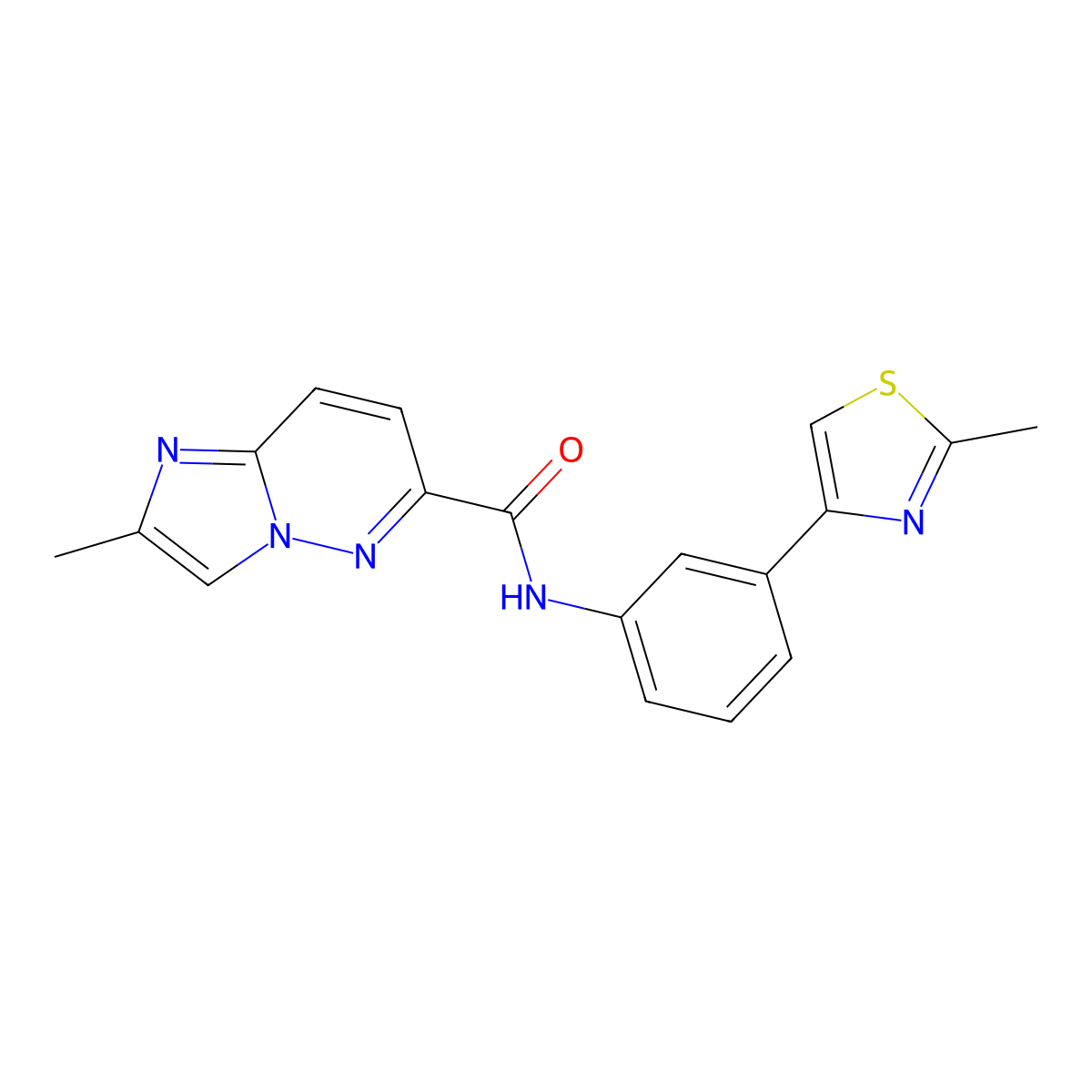 2-methyl-N-[3-(2-methyl-1,3-thiazol-4-yl)phenyl]imidazo[1,2-b]pyridazine-6-carboxamide molecular structure, CAS 2640963-05-7